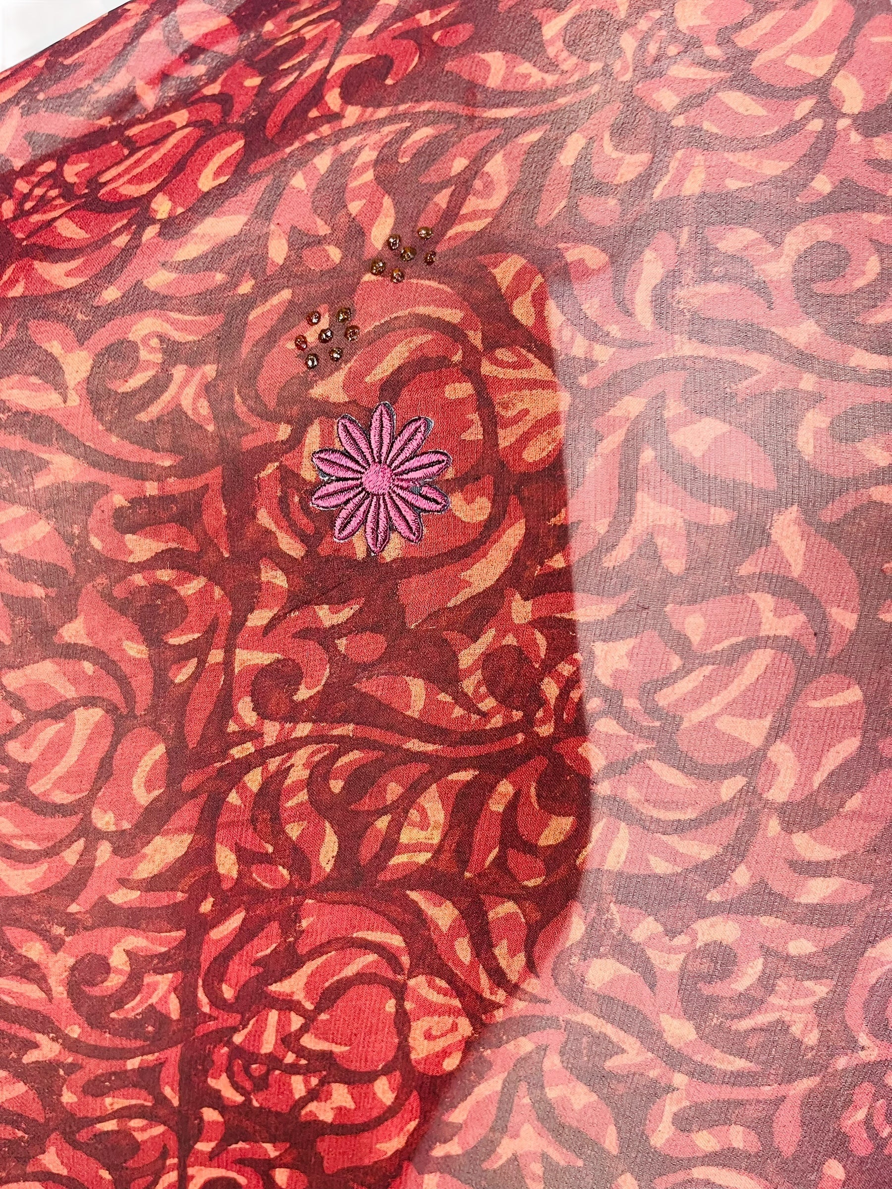 PRG7480 Sheer Avatar Pure Silk Short Kaftan Tunic without Slits