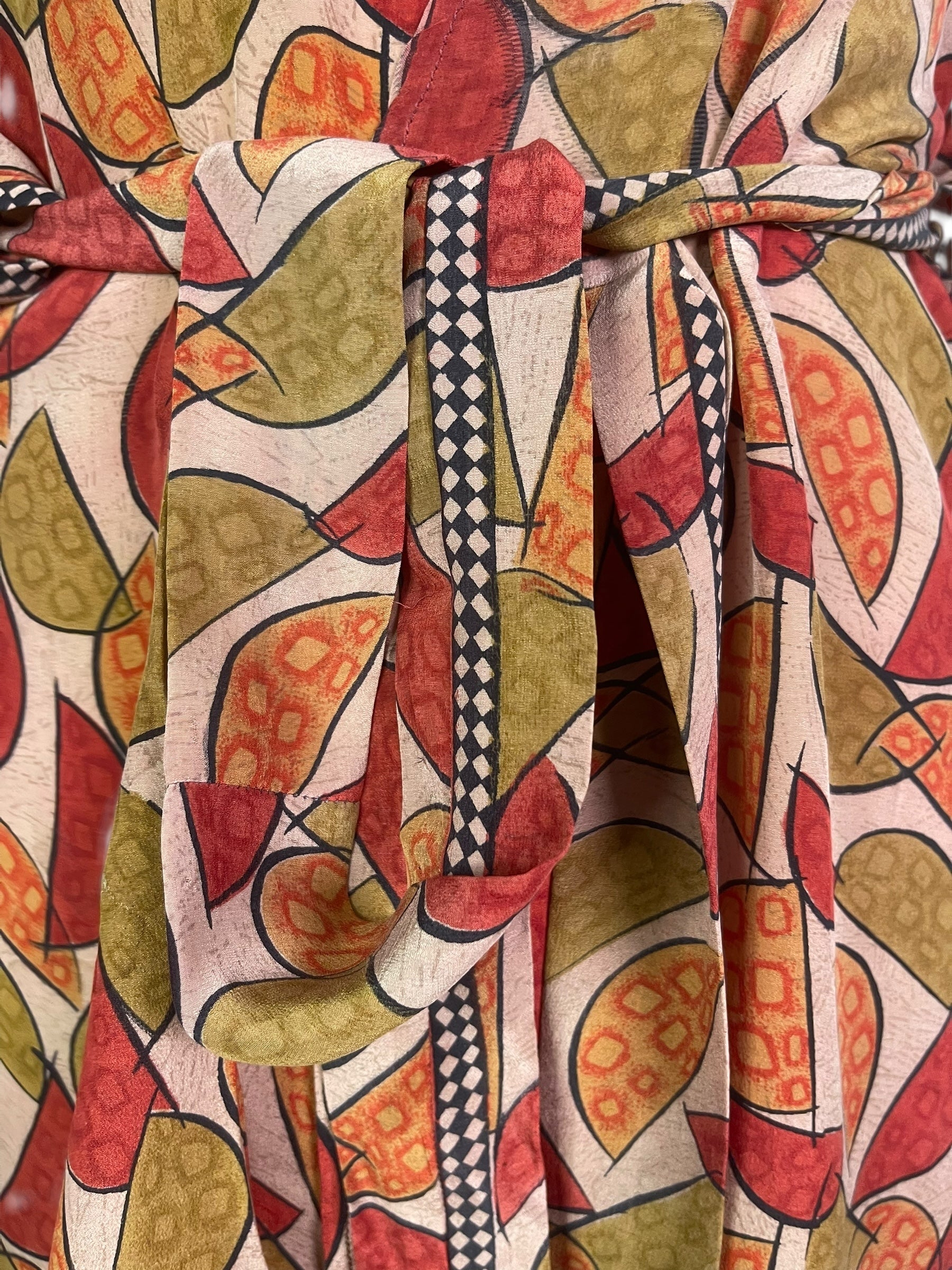 PRC7153 Wabi Sabi Pure Silk Kimono-Sleeved Jacket with Belt