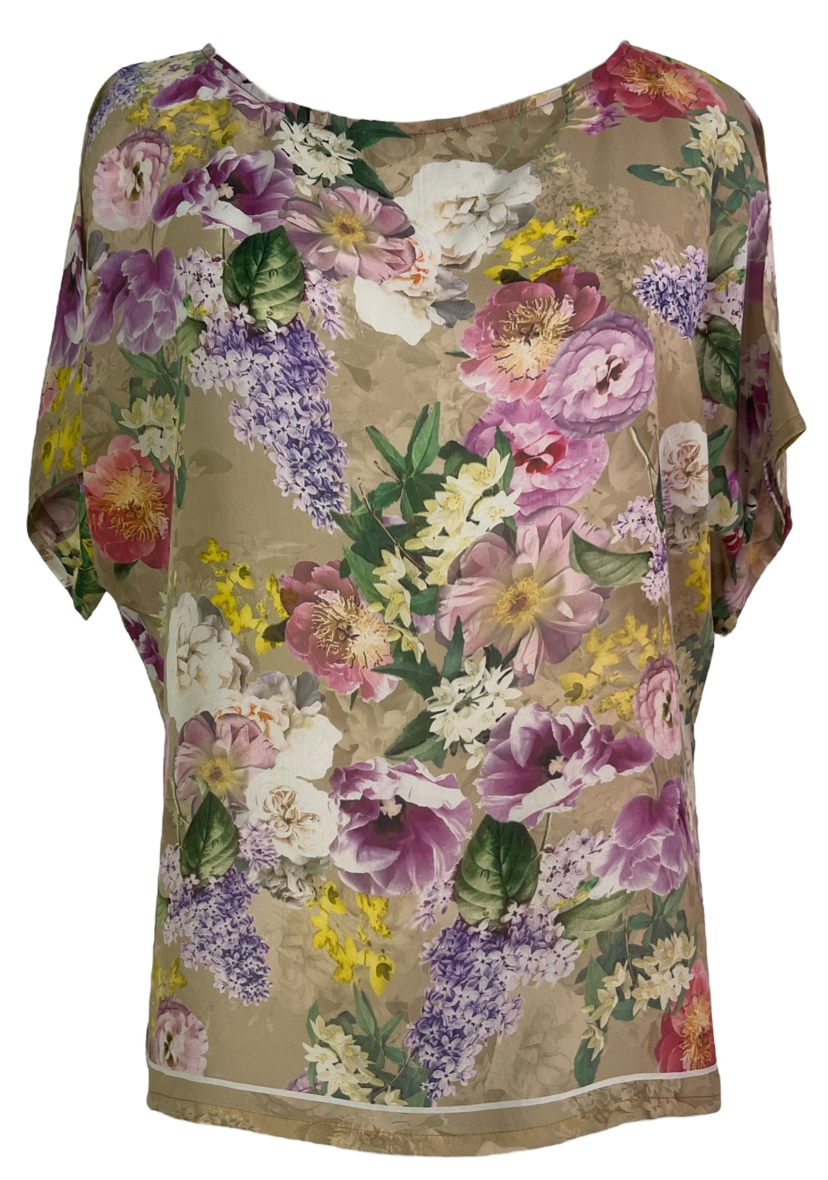 PRG8139 Sheer Avatar Pure Silk Side Slit Top