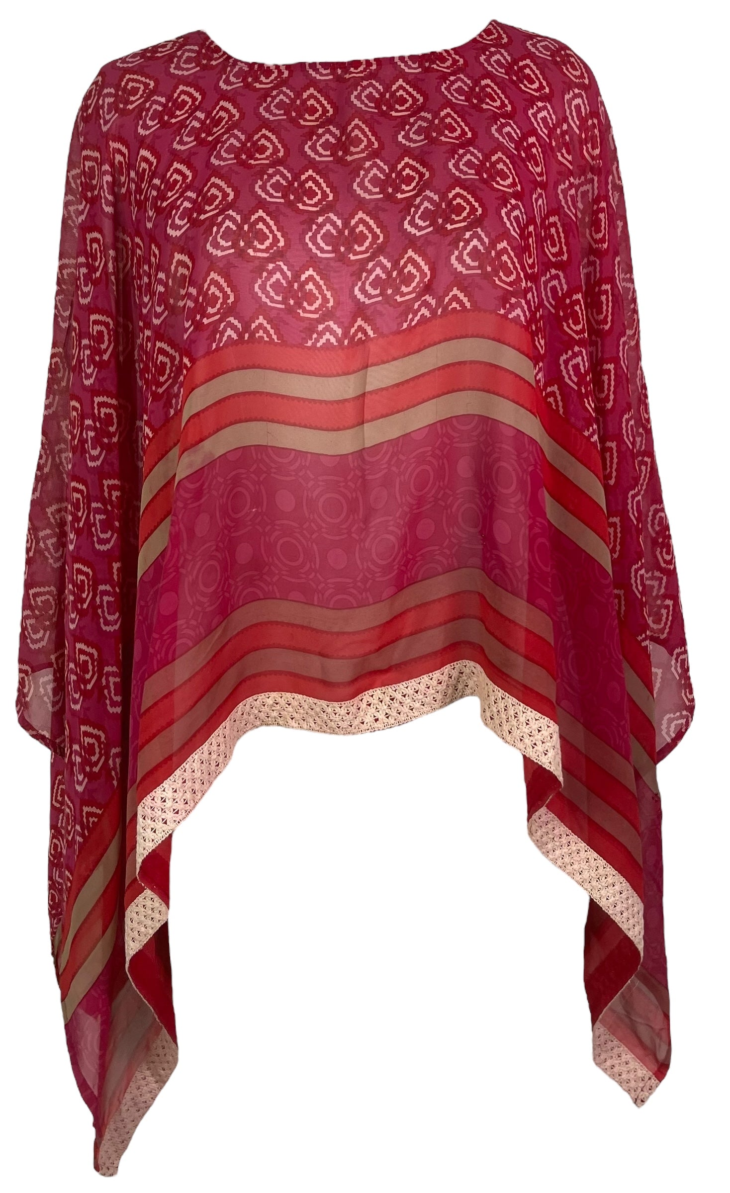 PREVIEW PRG7655 Sheer Pure Silk Wabi Sabi Capelet Poncho by DECEMBER2025 – Handmade ethical Poncho from sariKNOTsari using upcycled silk. Designed in Canada for travel and slow fashion, loved from Toronto to LA to Sydney.