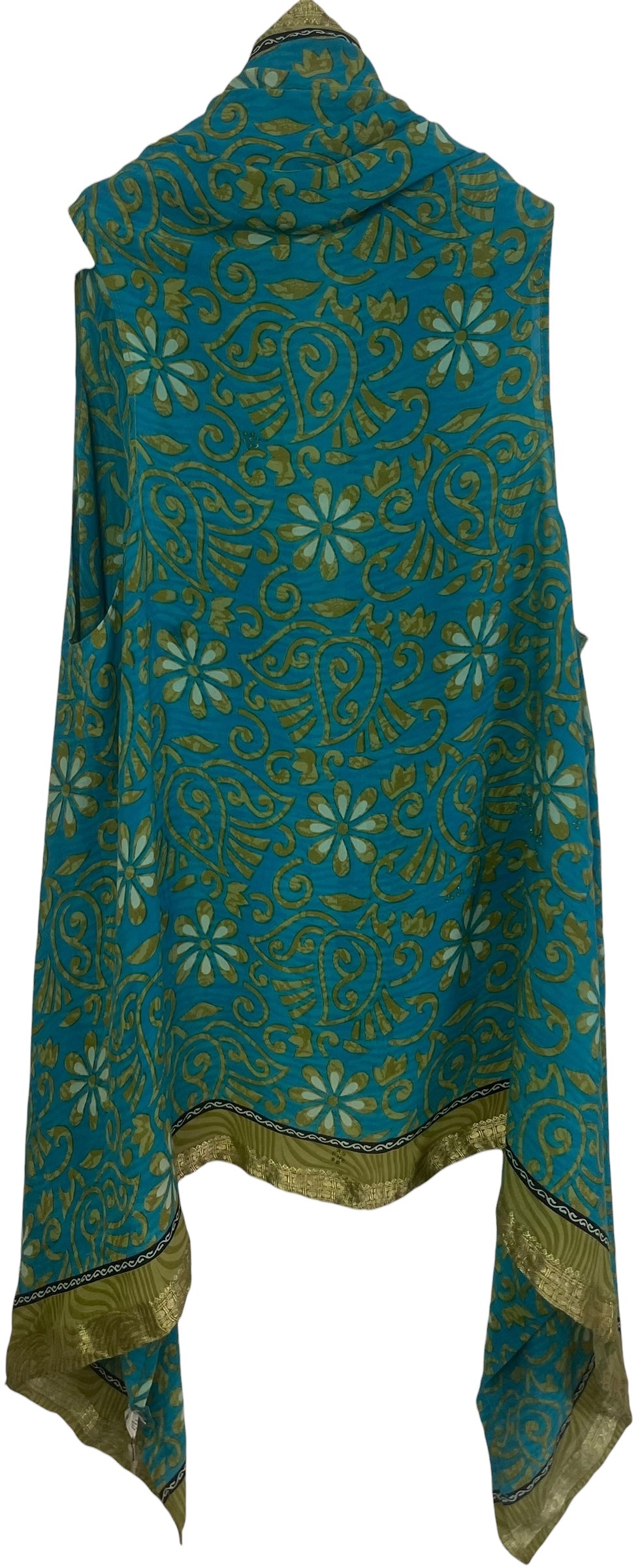 PREVIEW PRC8693 Avatar Pure Silk Versatile Vest by MARCH2026 – Handmade ethical Vest from sariKNOTsari using upcycled silk. Designed in Canada for travel and slow fashion, loved from Toronto to LA to Sydney. Featuring Zsiska, Bryn Walker and Artisan Leather coats by Rejean Pepin, Pepin designs