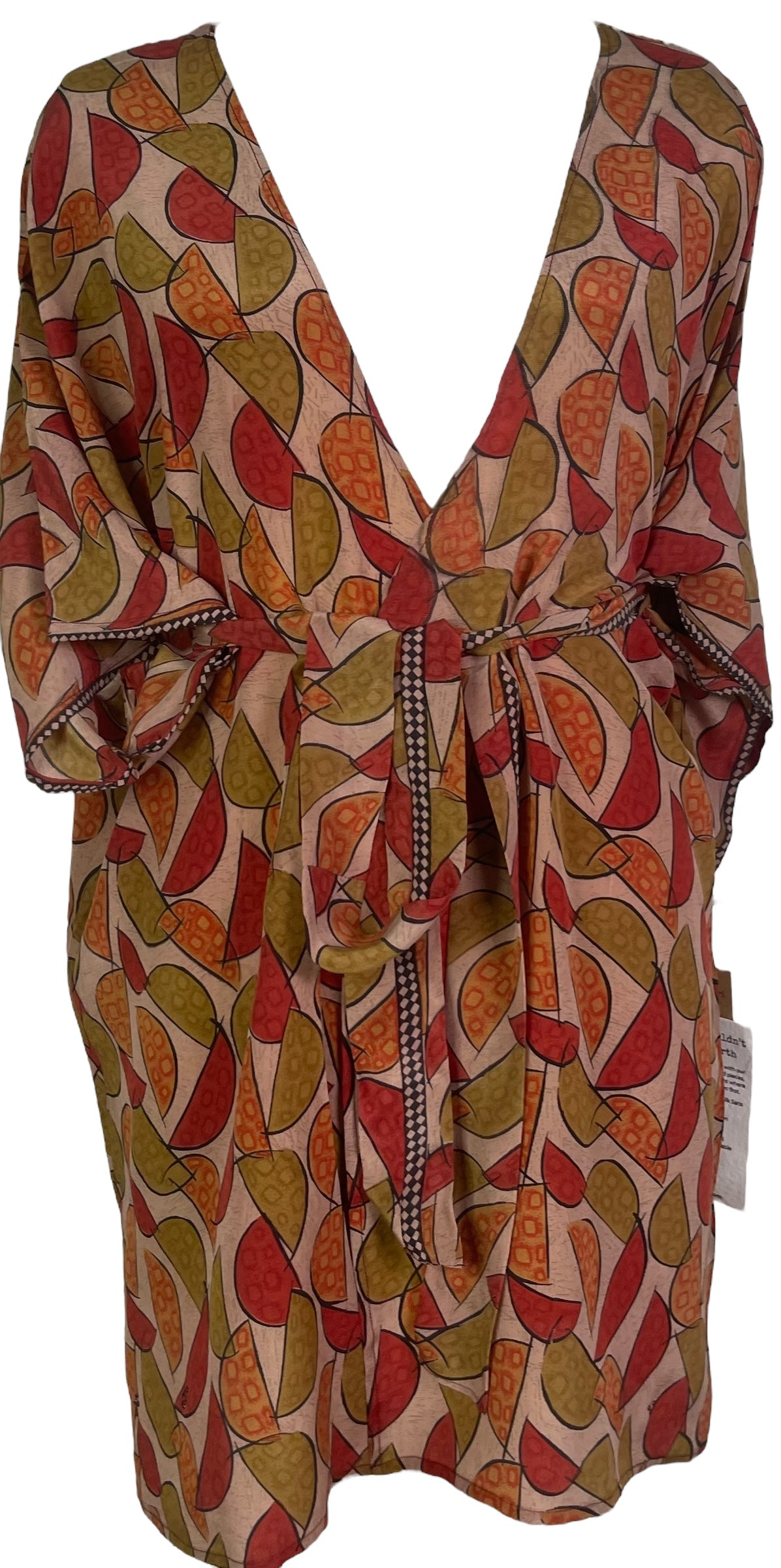 PRC7153 Wabi Sabi Pure Silk Kimono-Sleeved Jacket with Belt