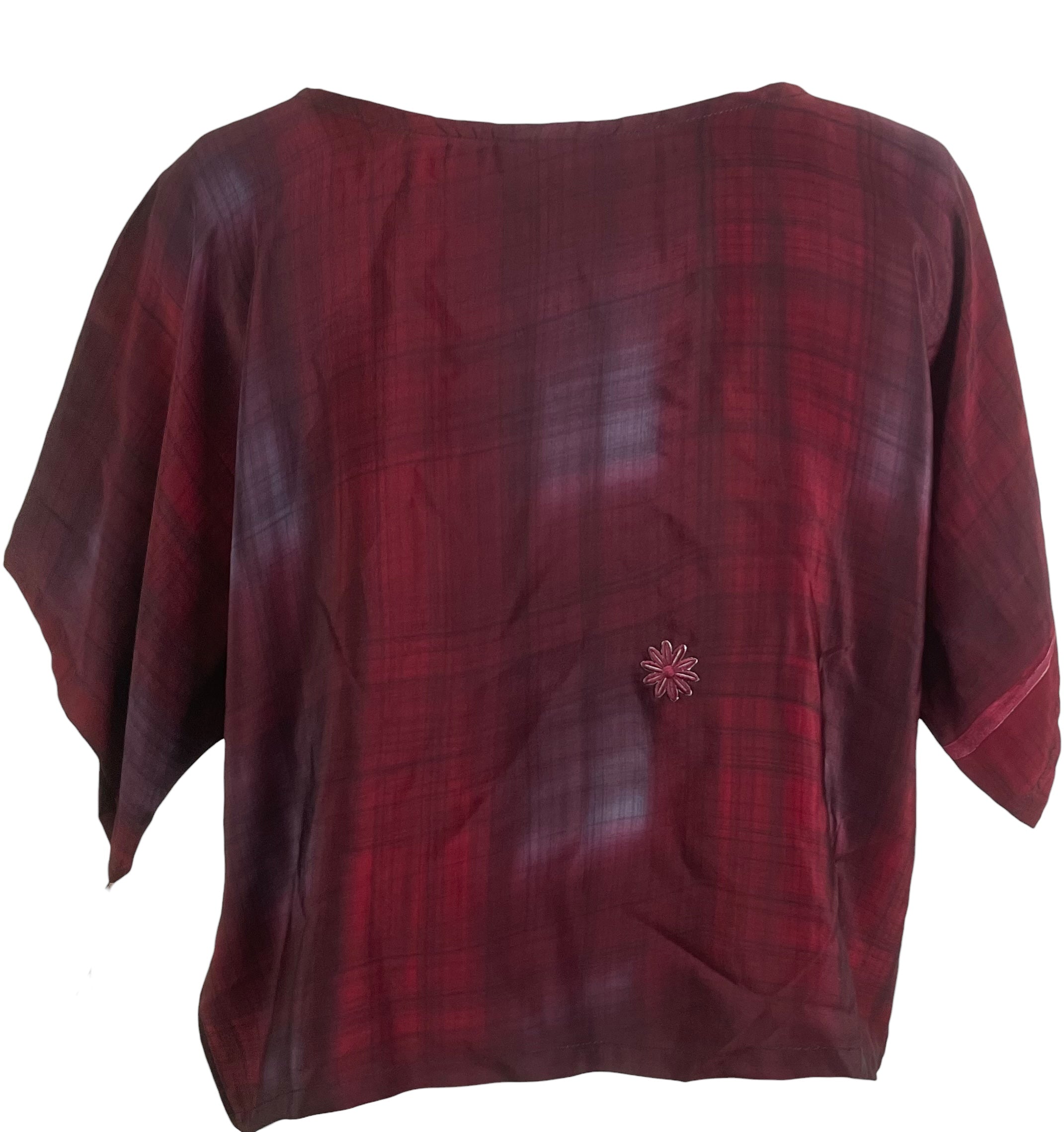 PREVIEW PRC6598 Avatar Pure Silk Boxy Top by MARCH2026 – Handmade ethical Boxy Top from sariKNOTsari using upcycled silk. Designed in Canada for travel and slow fashion, loved from Toronto to LA to Sydney.