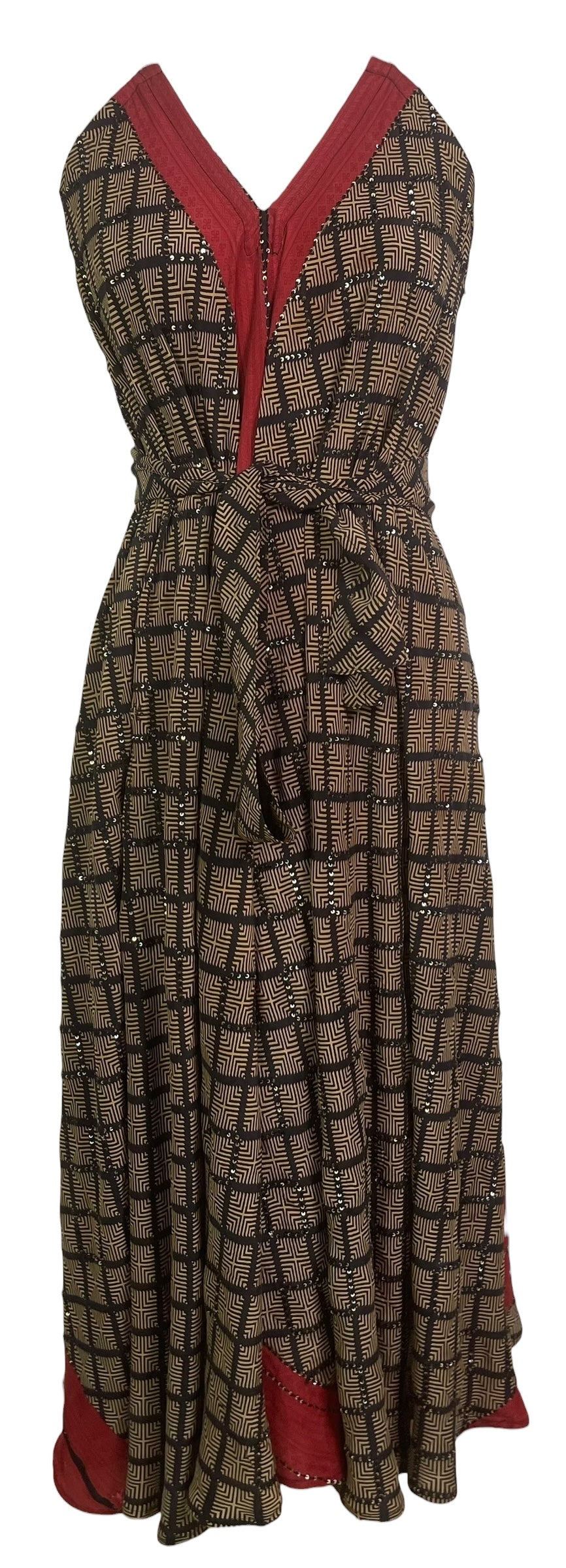 PRC8830 Wabi Sabi Pure Silk Maxi Dress with Belt