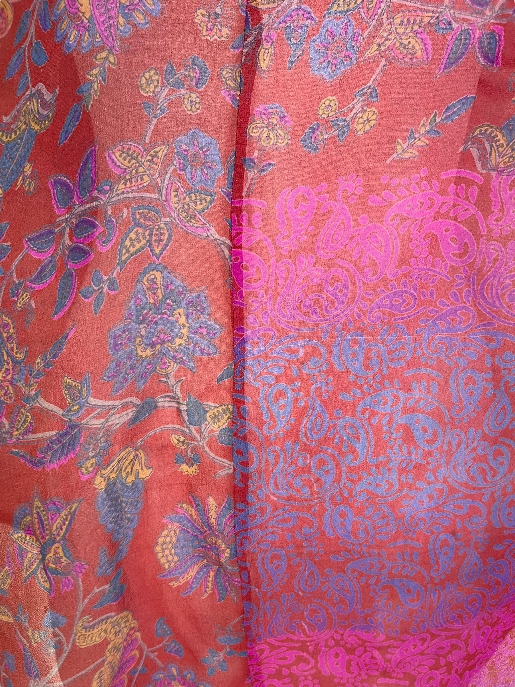 PRG7085 Sheer Avatar Pure Silk Waterfall Top