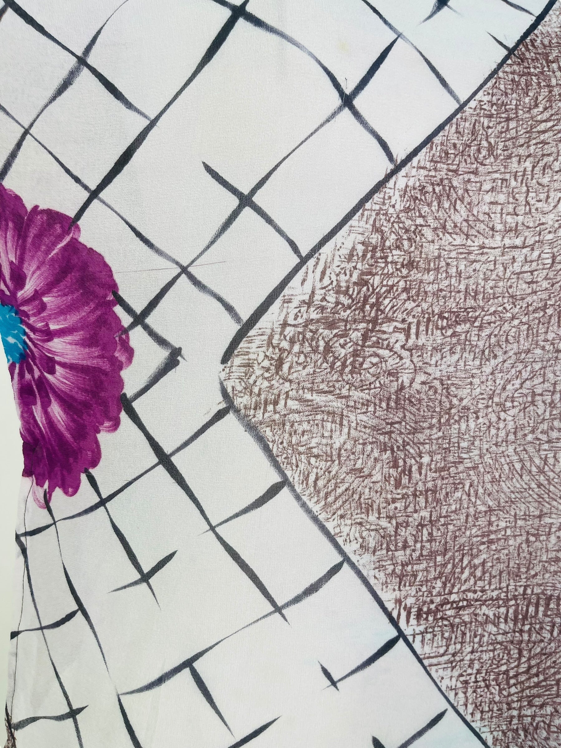 PRG6854 Sheer Wabi Sabi Pure Silk Side Slit Top