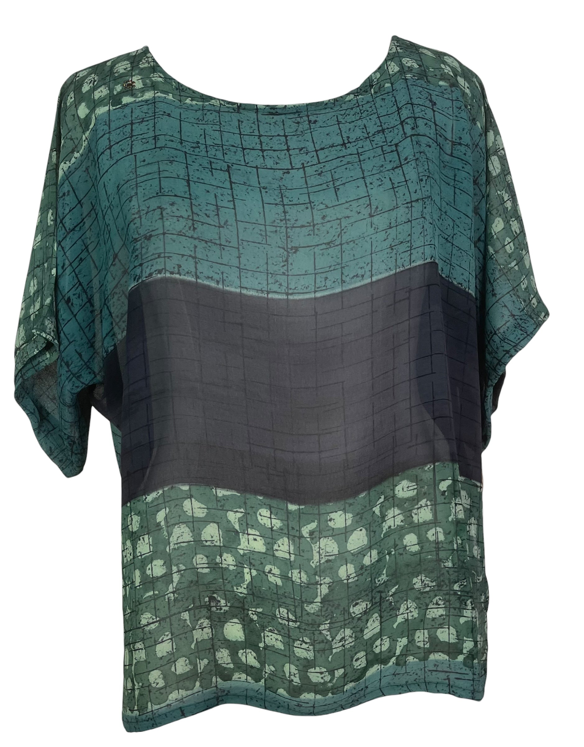 PREVIEW PRG8536 Sheer Avatar Pure Silk Side Slit Top by FEBRUARY2026 – Handmade ethical Side Slit Top from sariKNOTsari using upcycled silk. Designed in Canada for travel and slow fashion, loved from Toronto to LA to Sydney.