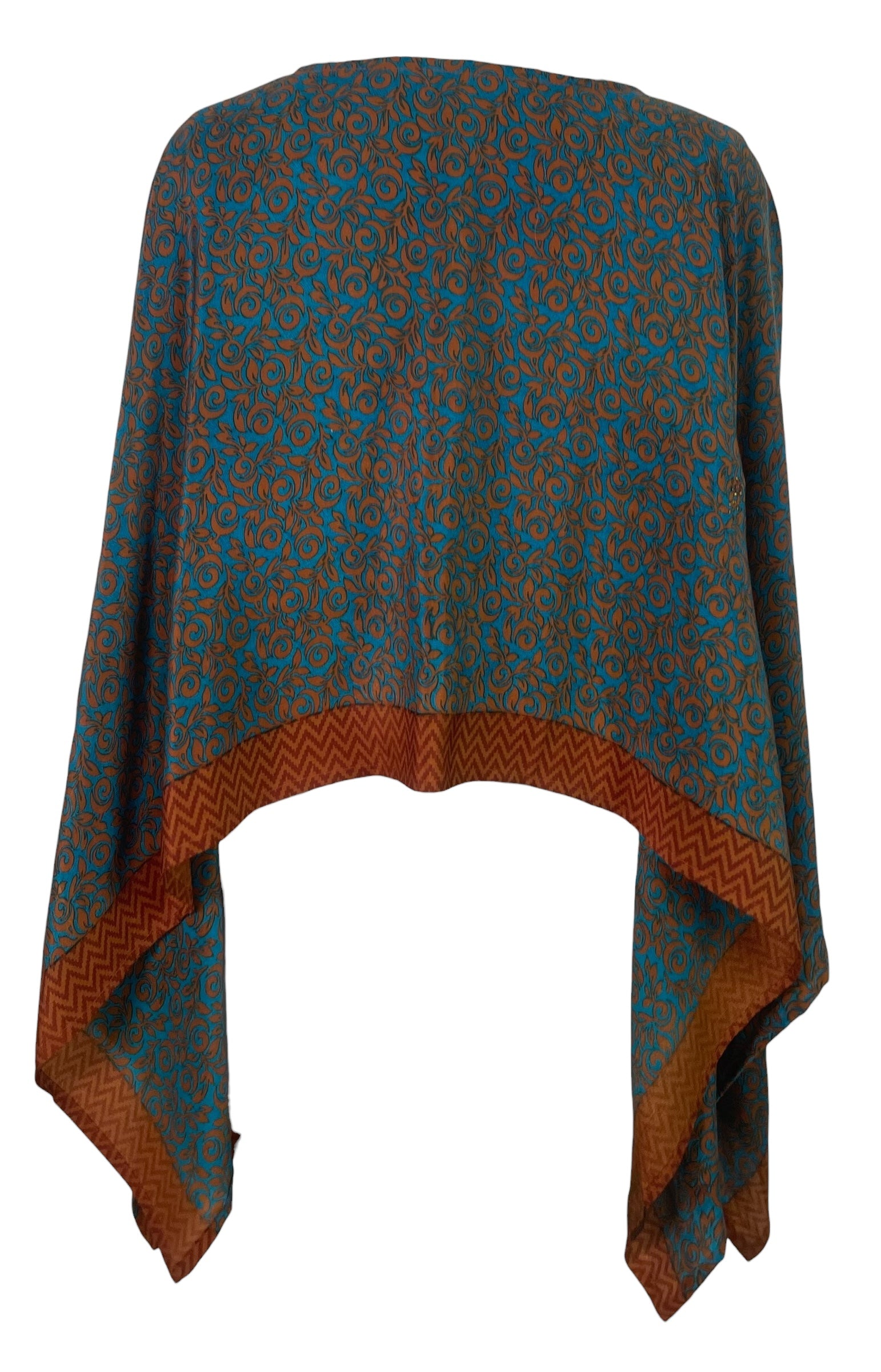 PREVIEW PRC8701 Avatar Pure Silk Capelet Poncho by MARCH2026 – Handmade ethical Poncho from sariKNOTsari using upcycled silk. Designed in Canada for travel and slow fashion, loved from Toronto to LA to Sydney.