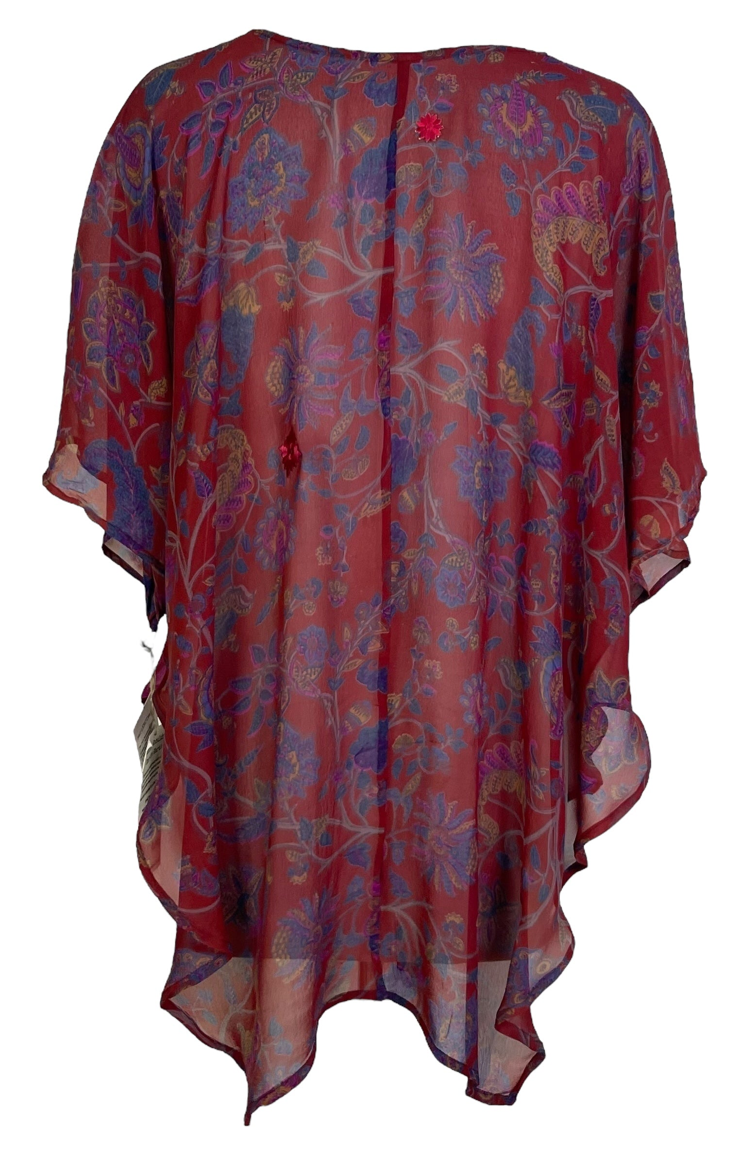 PRG7085 Sheer Avatar Pure Silk Waterfall Top