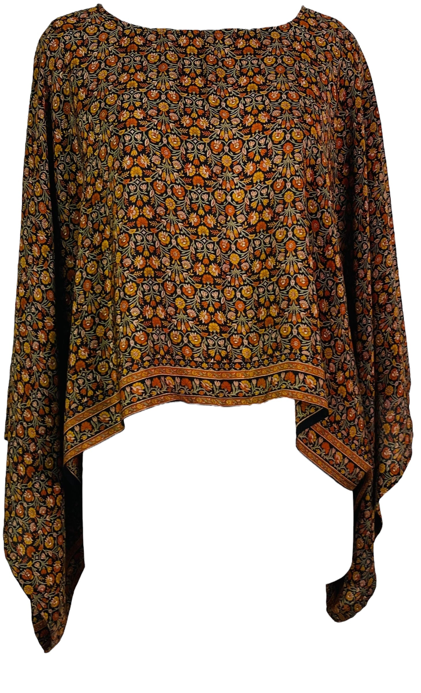 PRC7305 Avatar Pure Silk Kimono-Sleeved Top