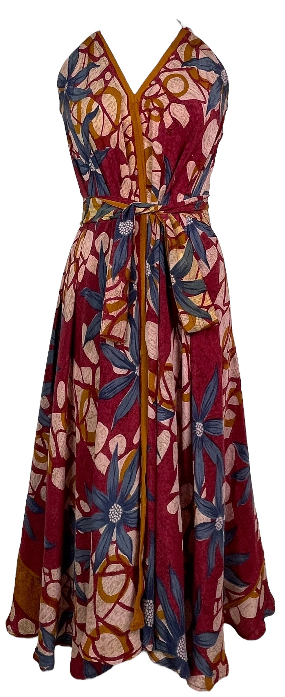 PRC7690 Avatar Pure Silk Maxi Dress with Belt