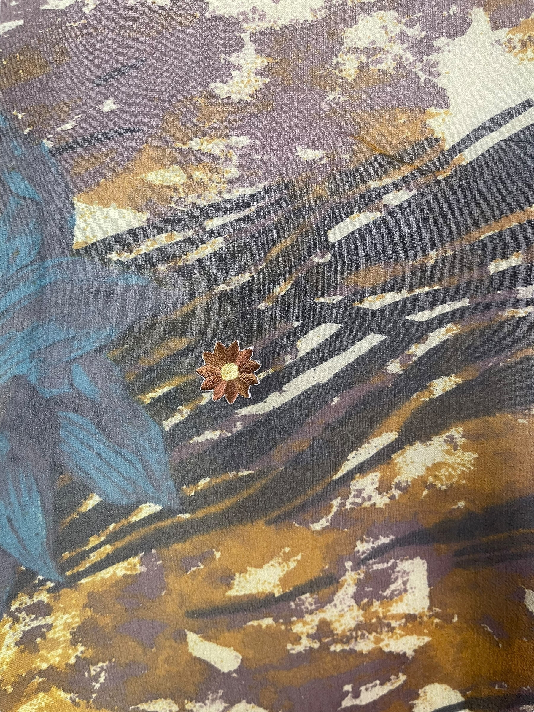 PRG7983 Sheer Avatar Pure Silk Side Slit Top