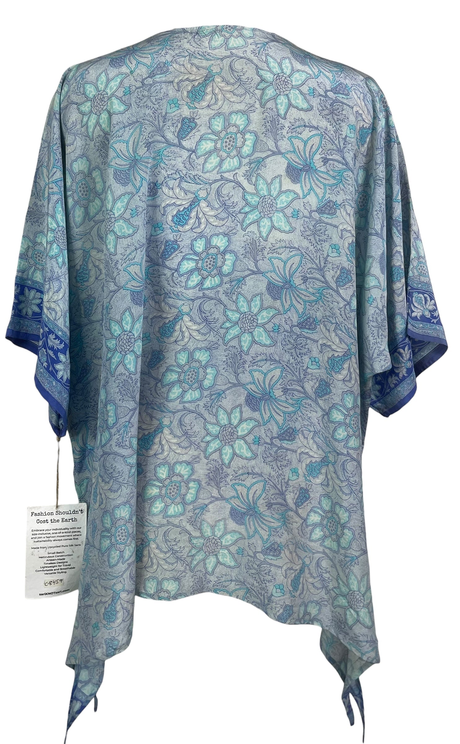 PRC8459 Wabi Sabi Pure Silk Long Tunic with Side Ties