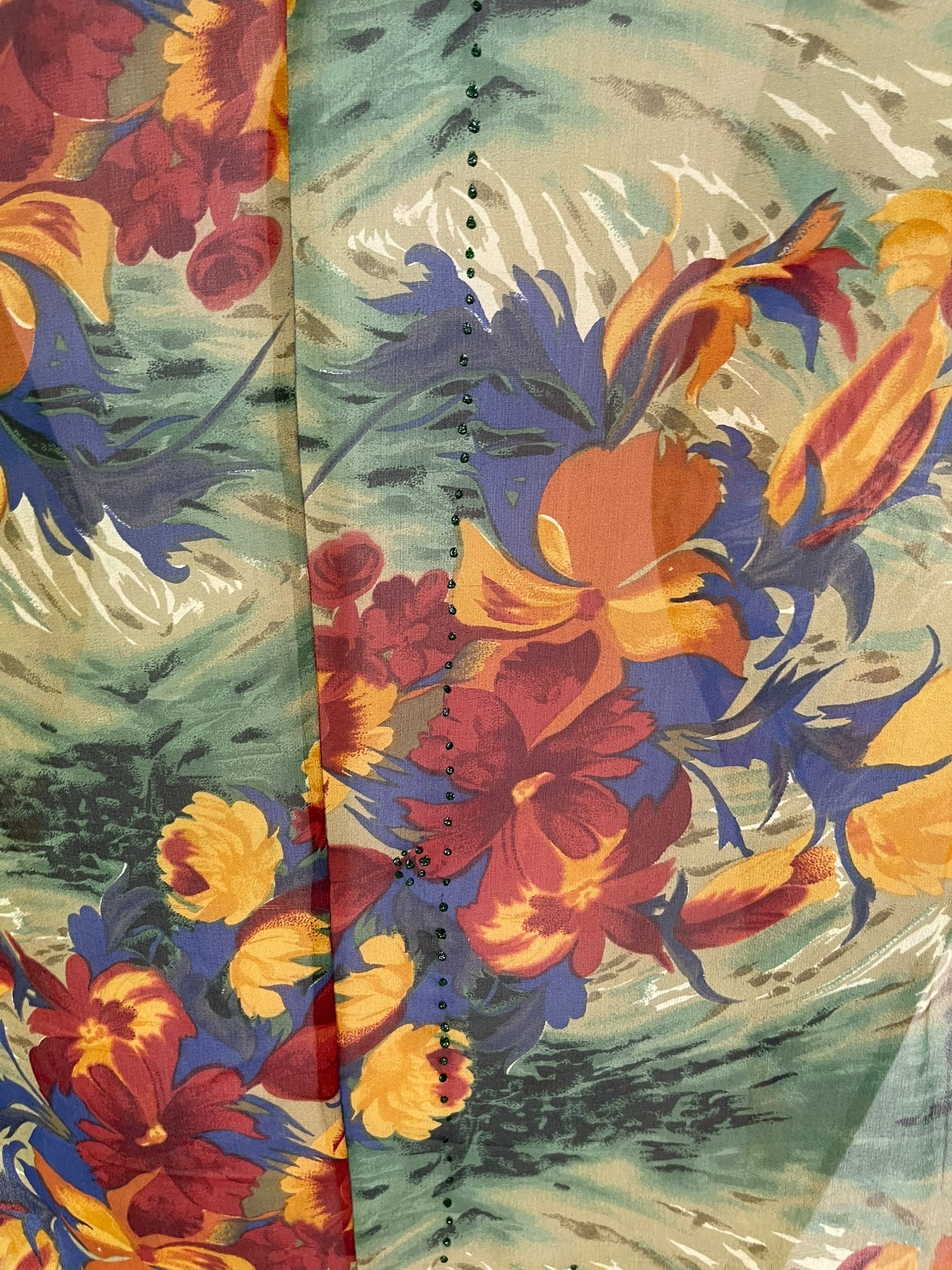 PRG7051 Sheer Avatar Pure Silk Waterfall Top