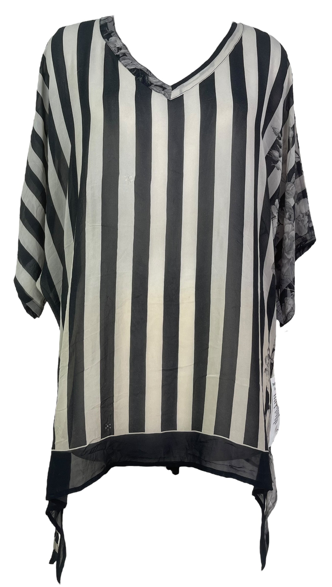 PRC7610 Wabi Sabi Pure Silk Long Tunic with Side Ties