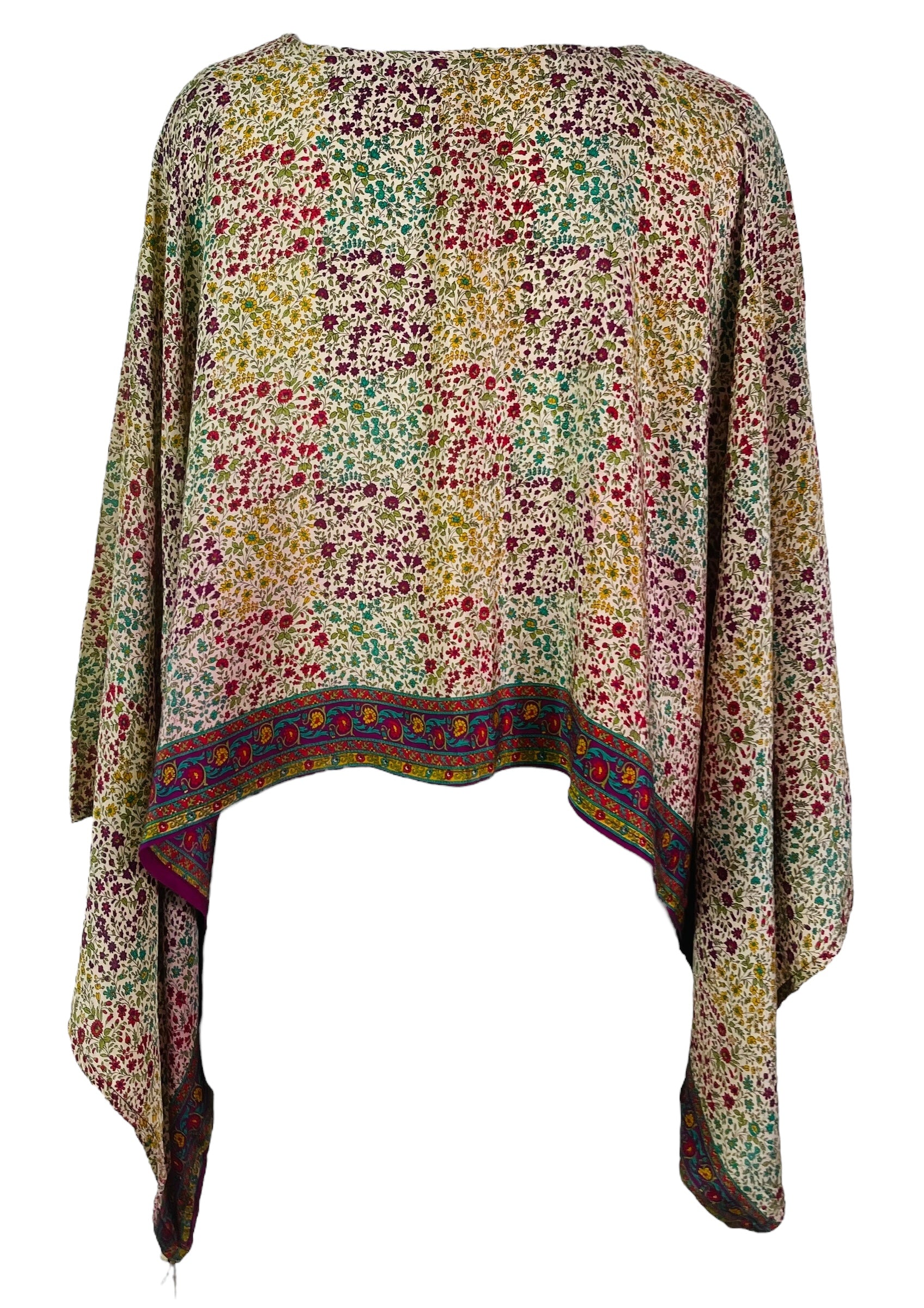 PRC7565 Wabi Sabi Pure Silk Kimono-Sleeved Top