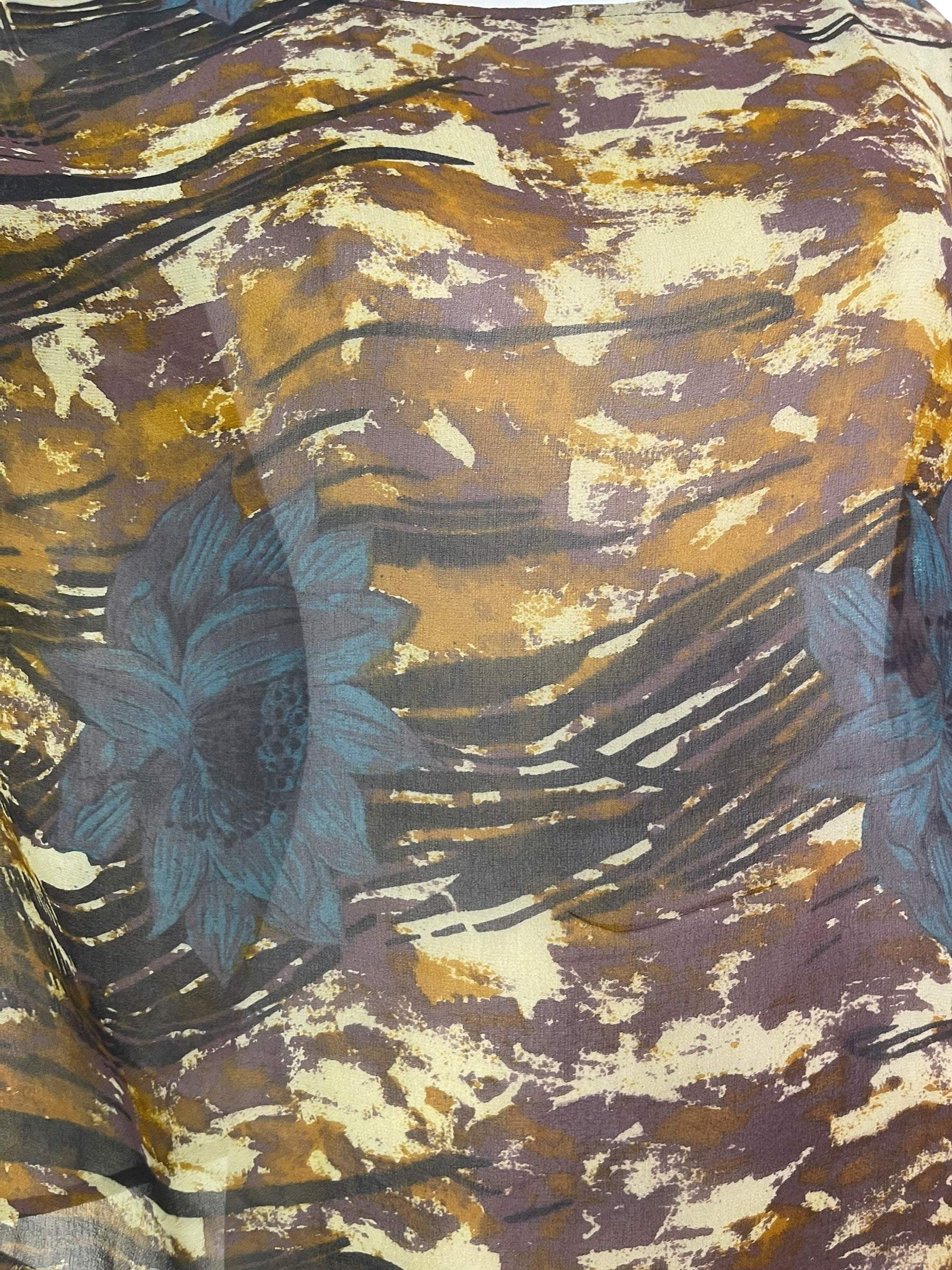 PRG7983 Sheer Avatar Pure Silk Side Slit Top