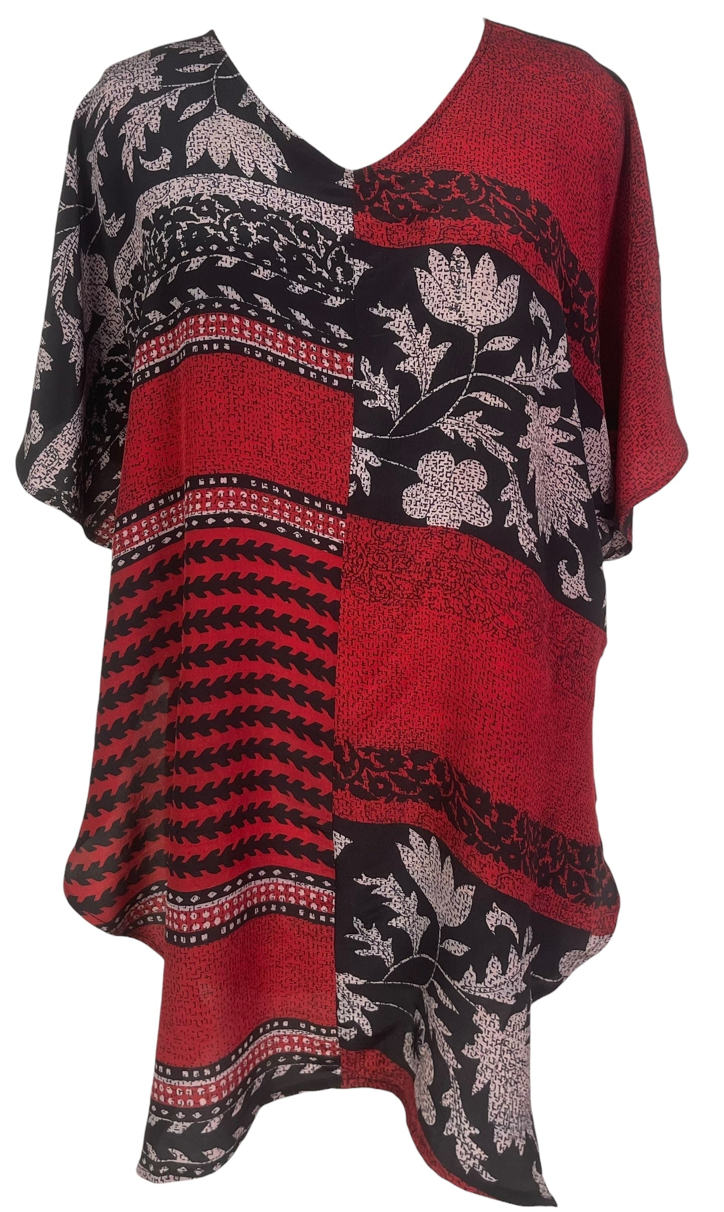 PRC8614 Wabi Sabi Pure Silk Waterfall Top by Wabi Sabi – Handmade ethical Waterfall Top from sariKNOTsari using upcycled silk. Designed in Canada for travel and slow fashion, loved from Toronto to LA to Sydney.