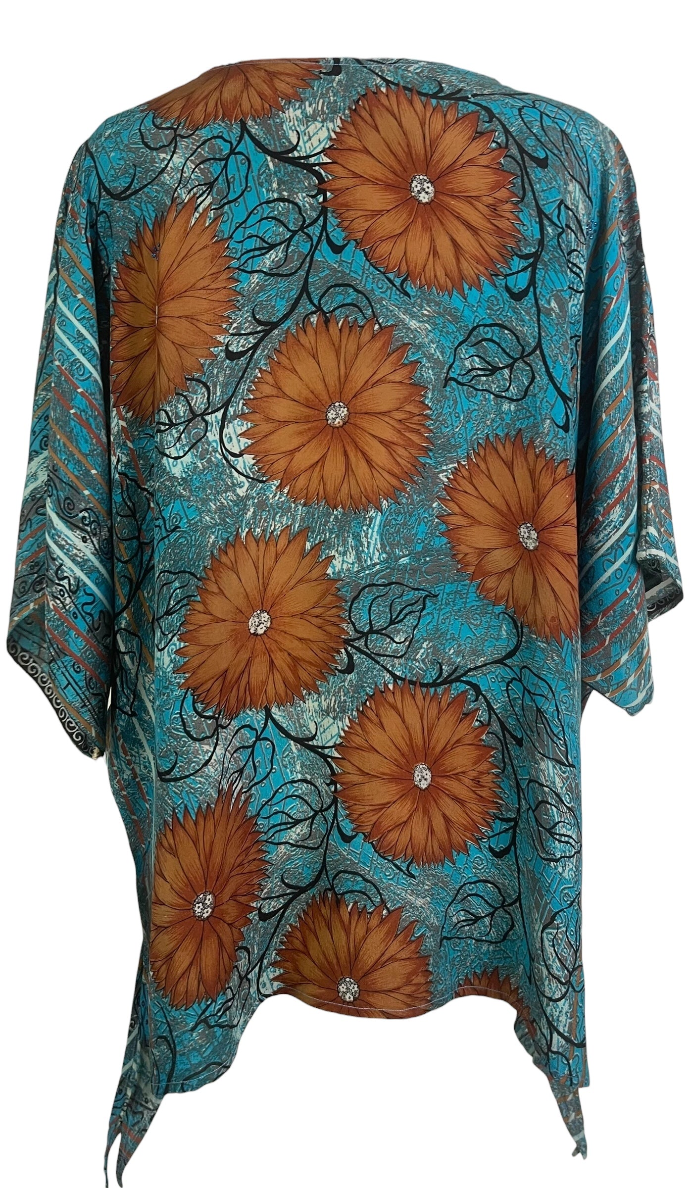 PREVIEW PRC8737 Avatar Pure Silk Long Tunic with Side Ties by MARCH2026 – Handmade ethical Side Tie Tunic from sariKNOTsari using upcycled silk. Designed in Canada for travel and slow fashion, loved from Toronto to LA to Sydney.