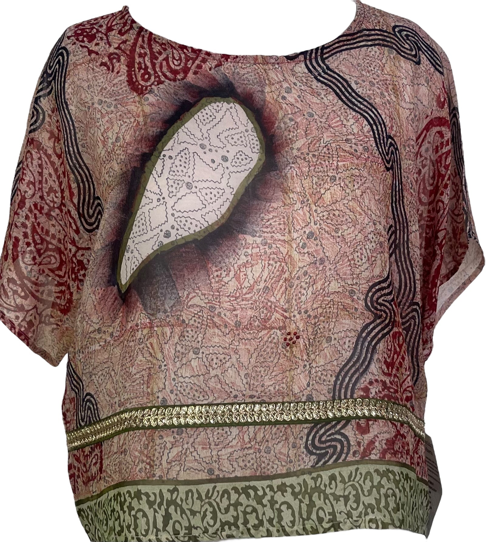 PRG5516 Sheer Wabi Sabi Pure Silk Boxy Top