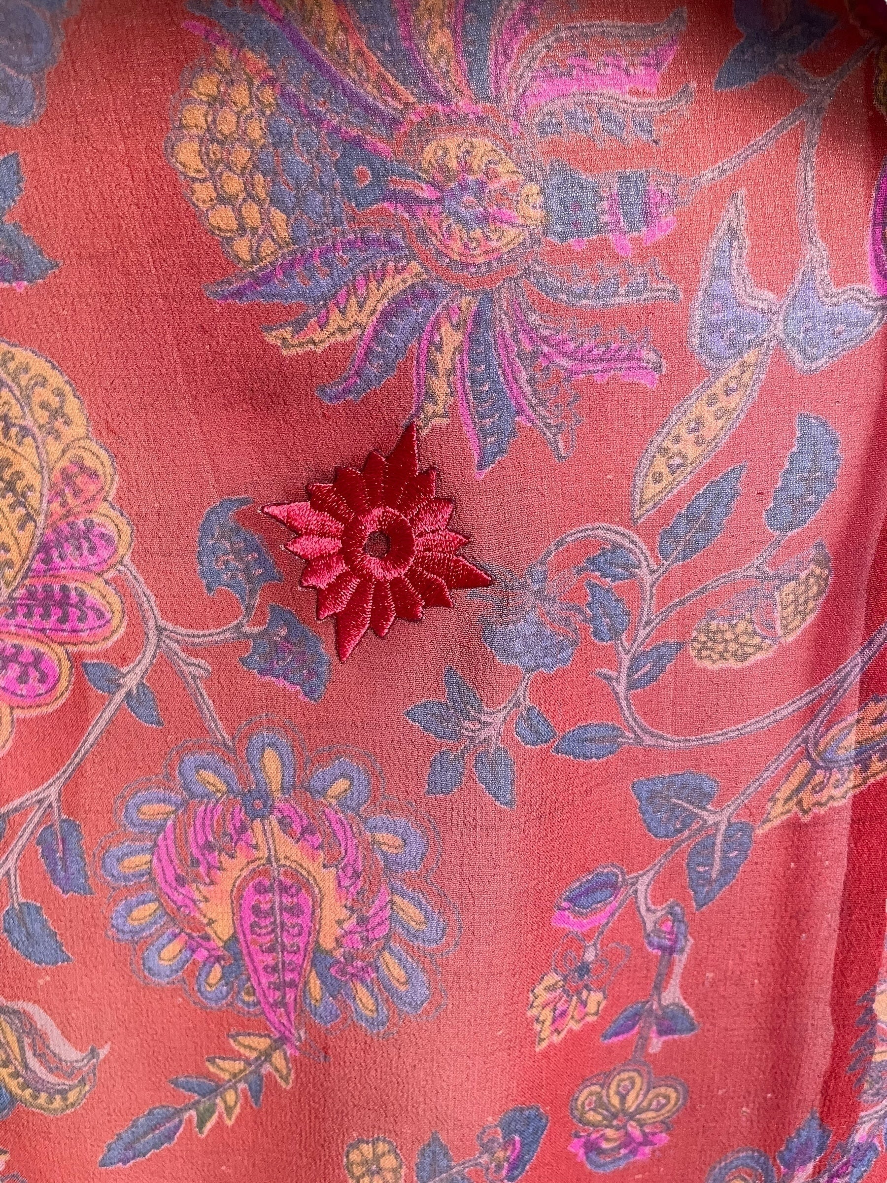 PRG7085 Sheer Avatar Pure Silk Waterfall Top