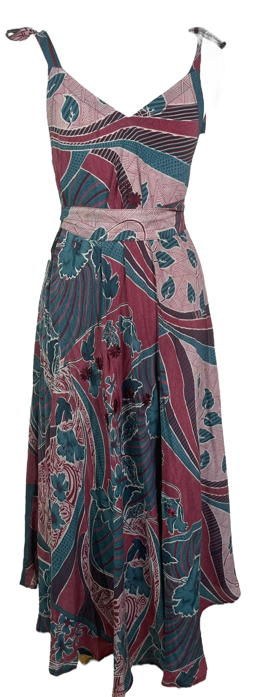 PRC7689 Wabi Sabi Pure Silk Maxi Dress with Belt