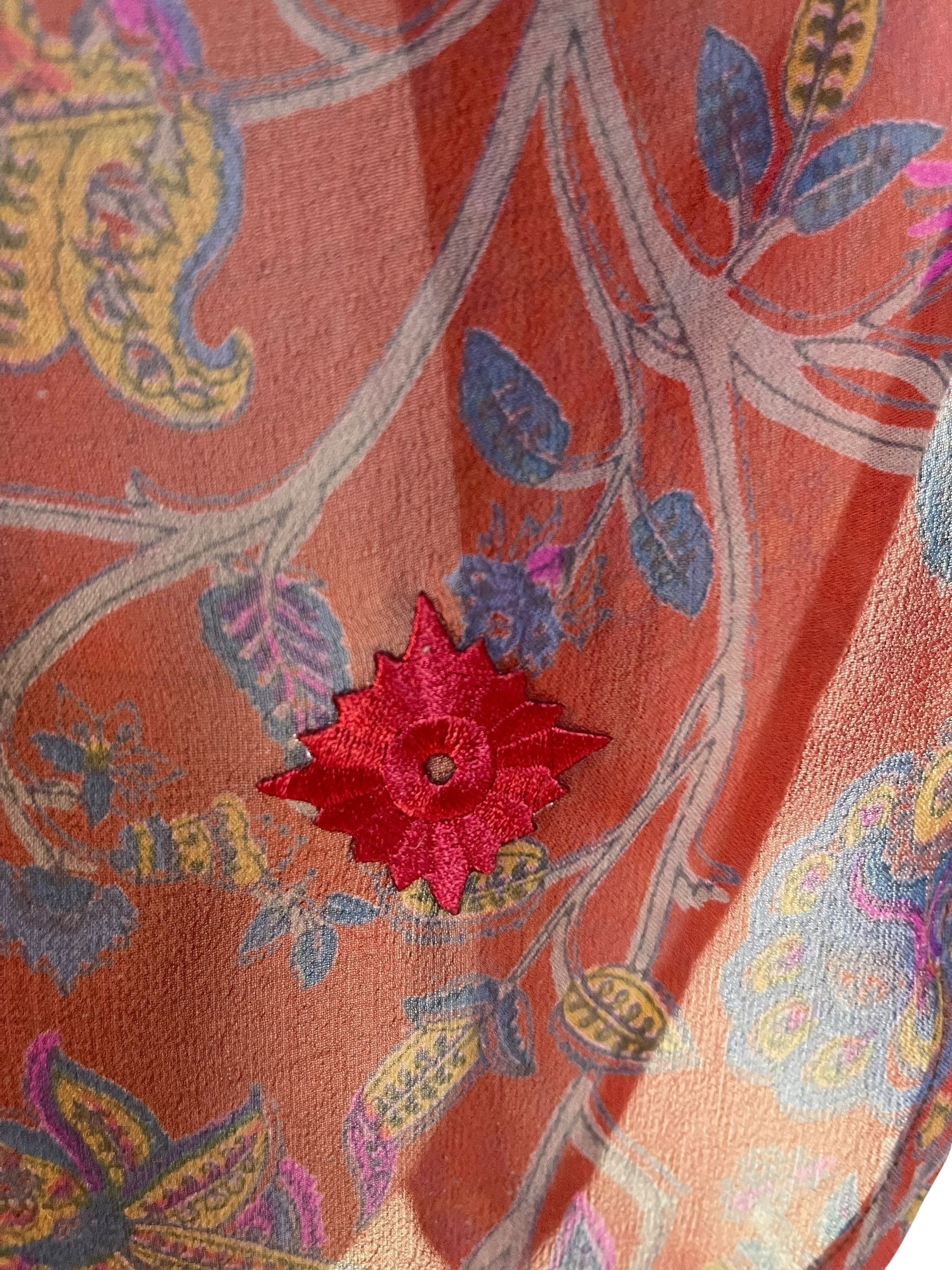 PRG7085 Sheer Avatar Pure Silk Waterfall Top