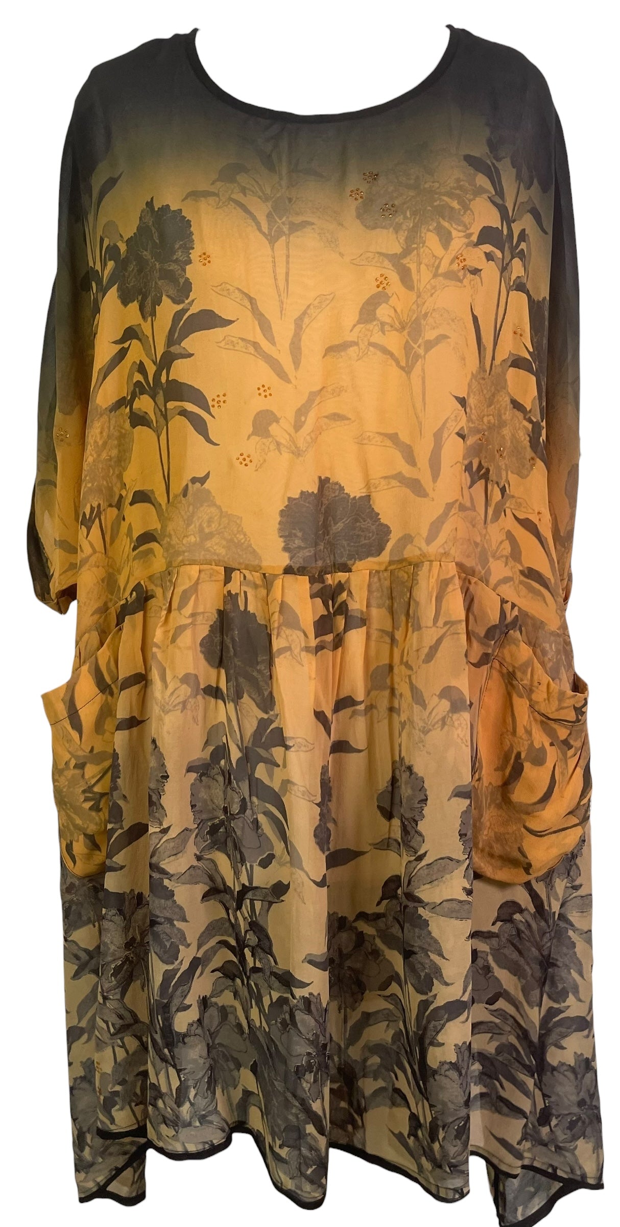 PRG8659 Sheer Avatar Pure Silk Boxy Babydoll Dress