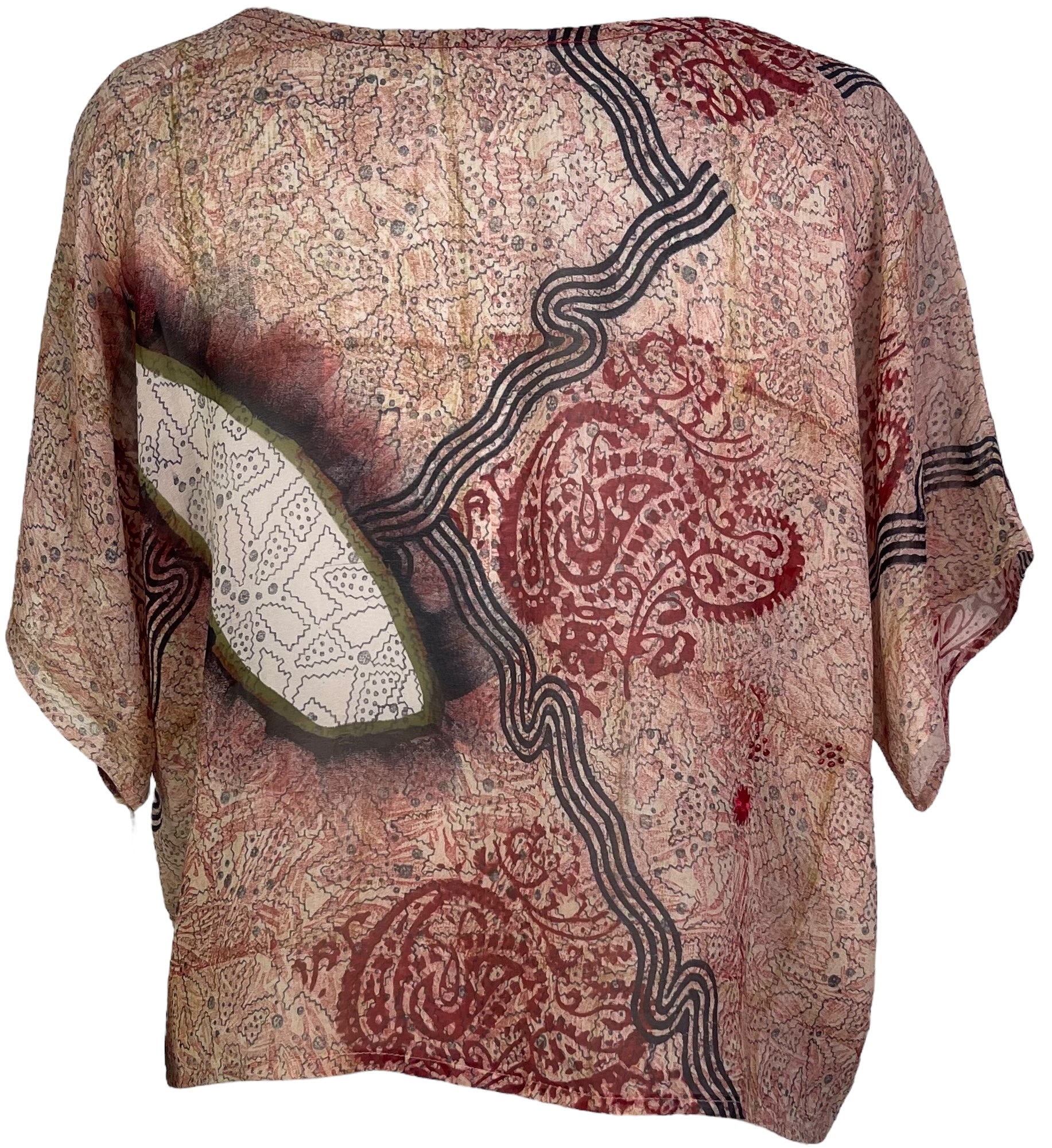 PRG5516 Sheer Wabi Sabi Pure Silk Boxy Top