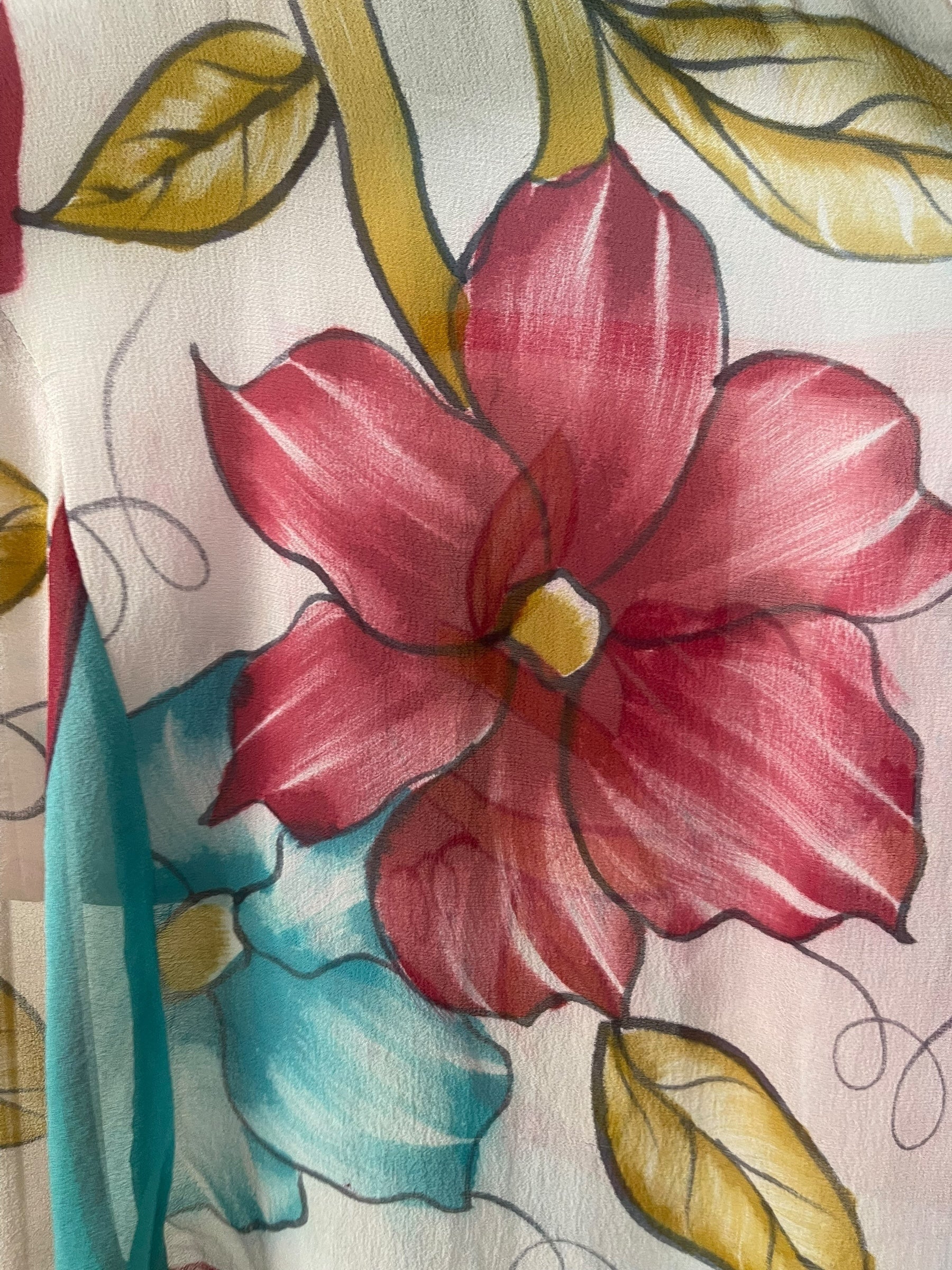 PRG7789 Sheer Wabi Sabi Pure Silk Self Pocket Tunic Dress