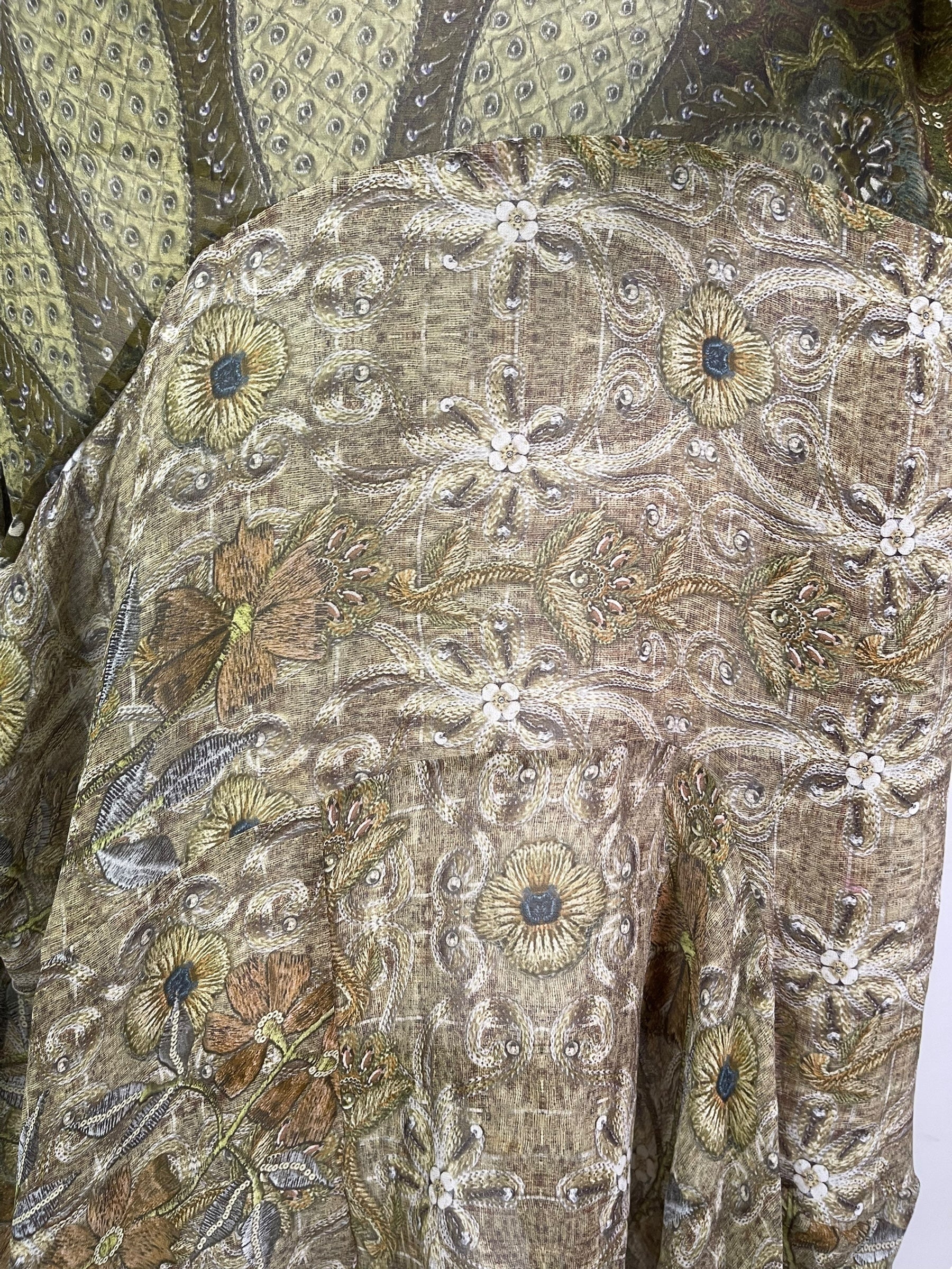 PRG7899 Sheer Avatar Pure Silk Sculptural Long Tunic Dress