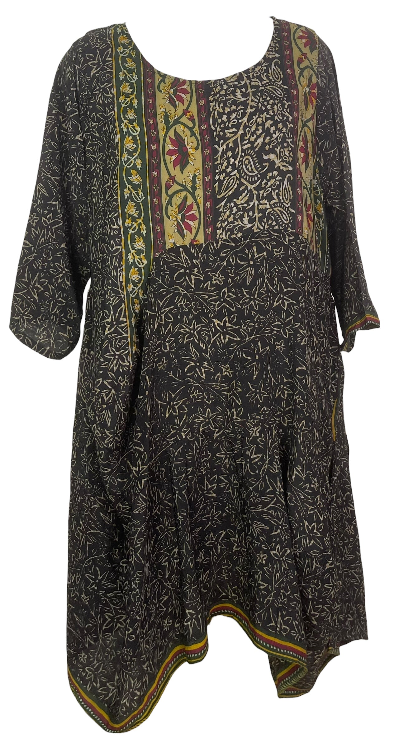 PREVIEW PRC8456 Wabi Sabi Sculptural Silk Long Tunic Dress by FEBRUARY2026 – Handmade ethical Sculptural Dress from sariKNOTsari using upcycled silk. Designed in Canada for travel and slow fashion, loved from Toronto to LA to Sydney.