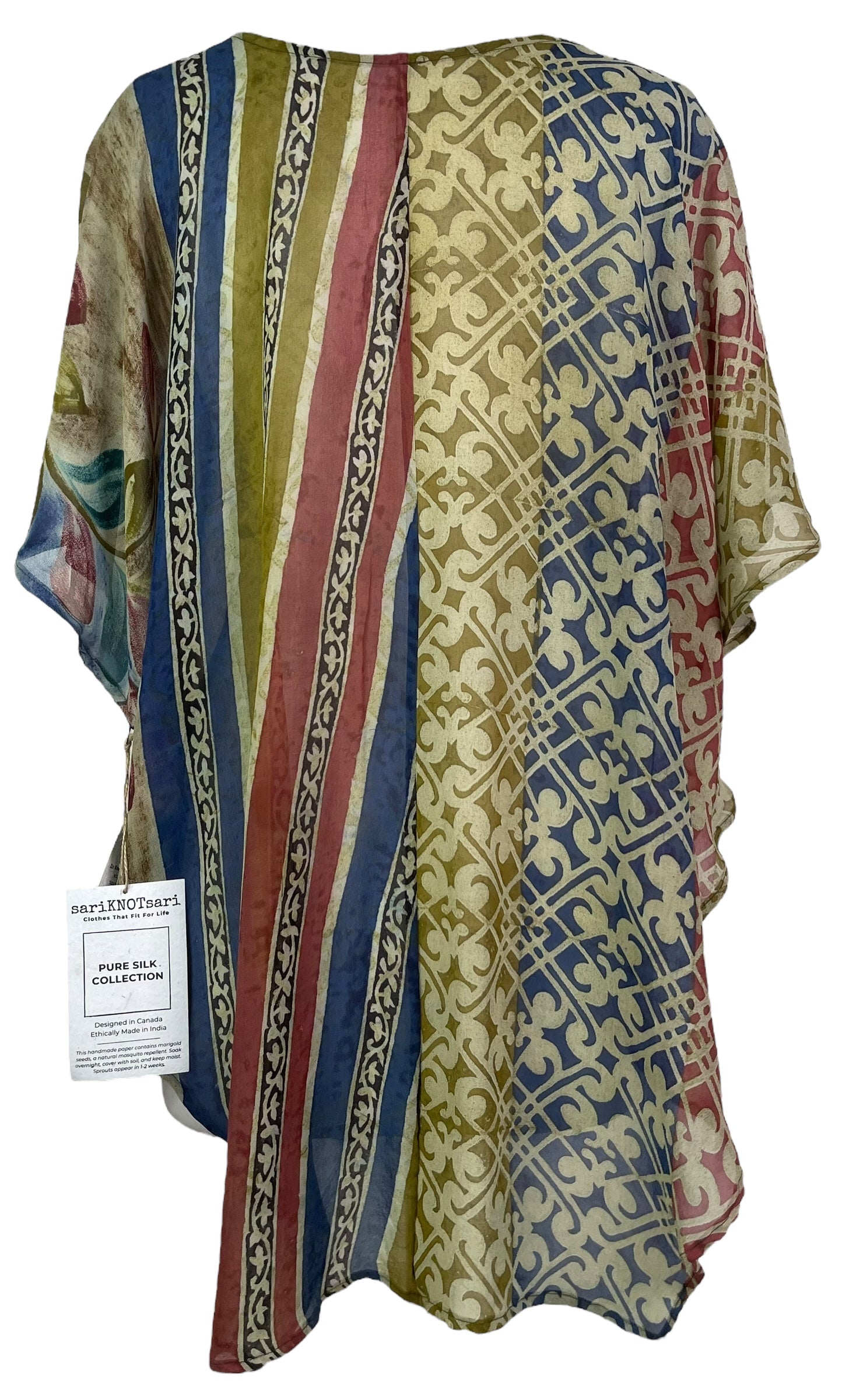 PRG7586 Sheer Avatar Pure Silk Waterfall Top