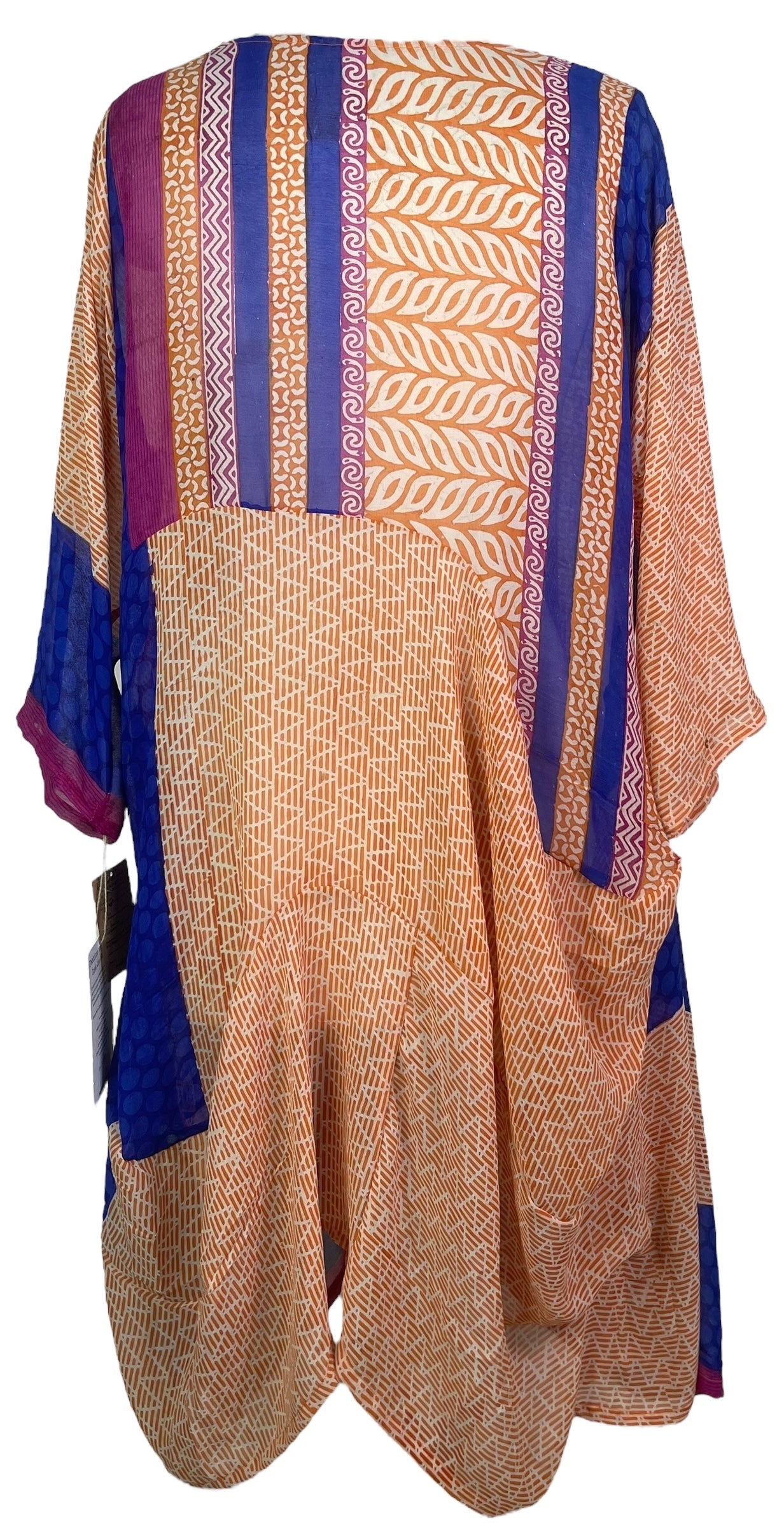 PRG7999 Sheer Wabi Sabi Sculptural Silk Long Tunic Dress