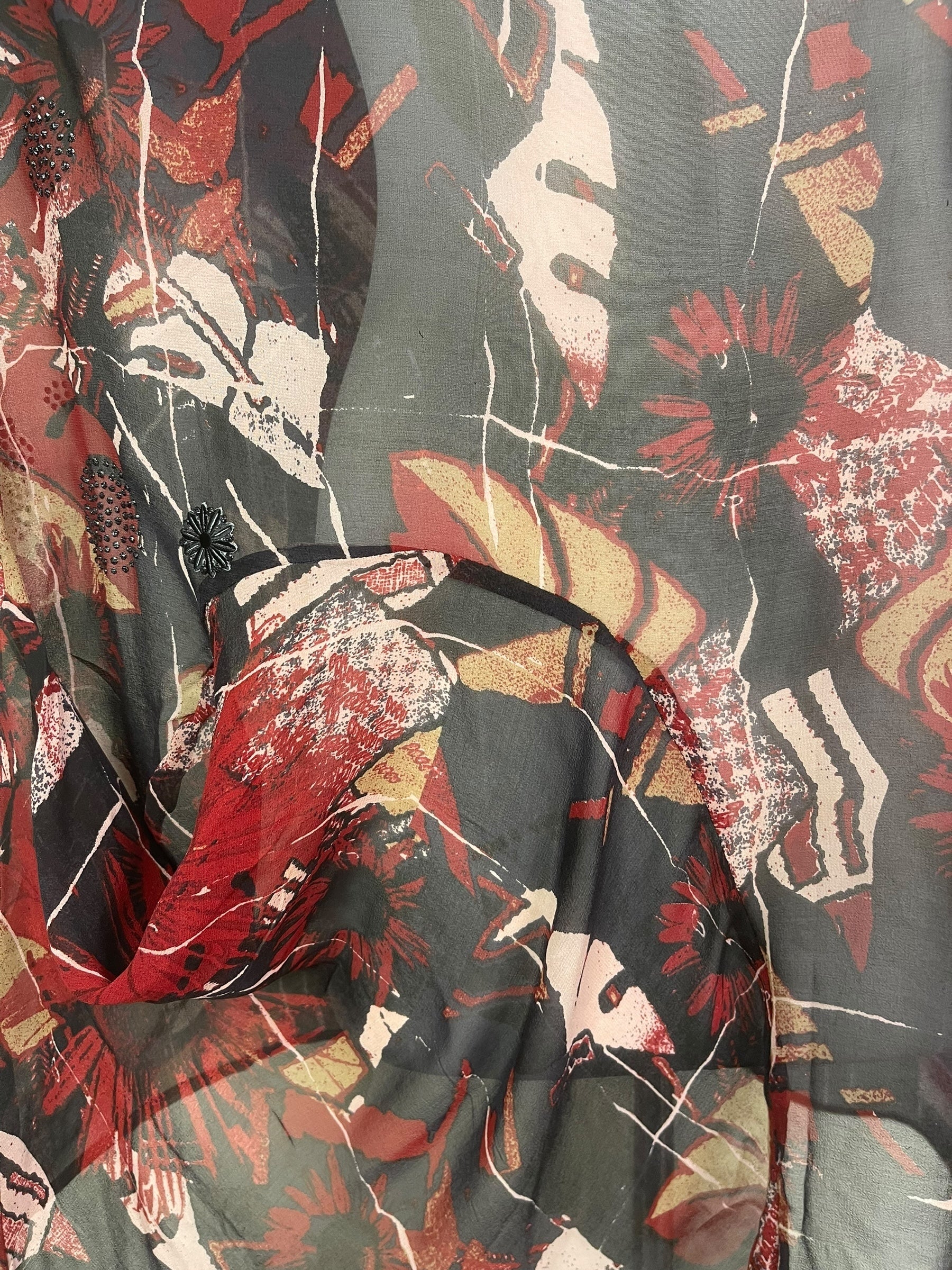 PREVIEW PRG8473 Sheer Avatar Pure Silk Self Pocket Tunic Dress by FEBRUARY2026 – Handmade ethical Self Pocket Tunic from sariKNOTsari using upcycled silk. Designed in Canada for travel and slow fashion, loved from Toronto to LA to Sydney.