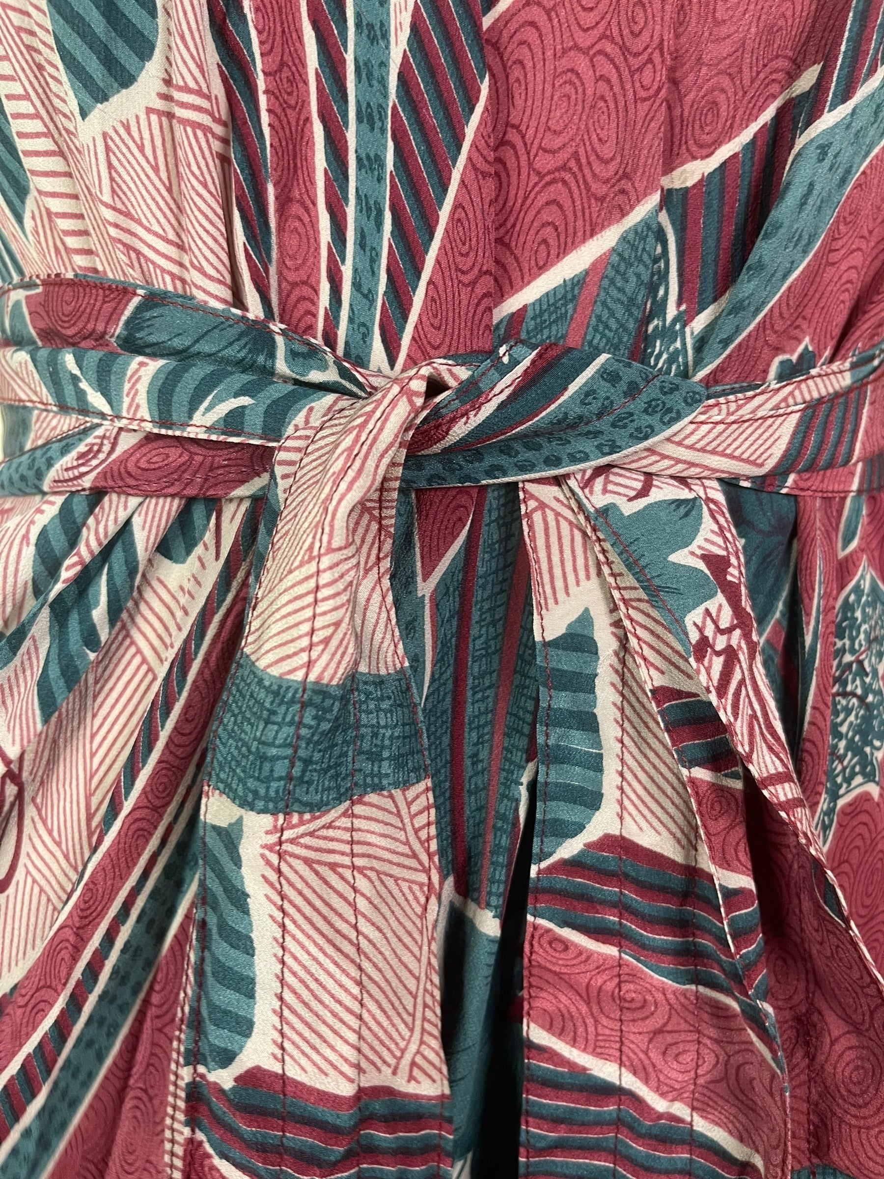 PRC7689 Wabi Sabi Pure Silk Maxi Dress with Belt