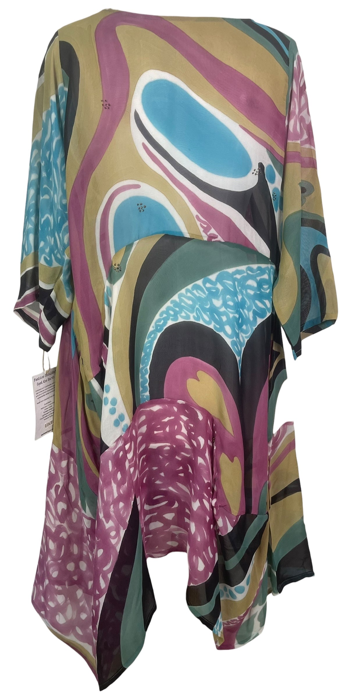 PREVIEW PRG8438 Sheer Avatar Pure Silk Sculptural Long Tunic Dress