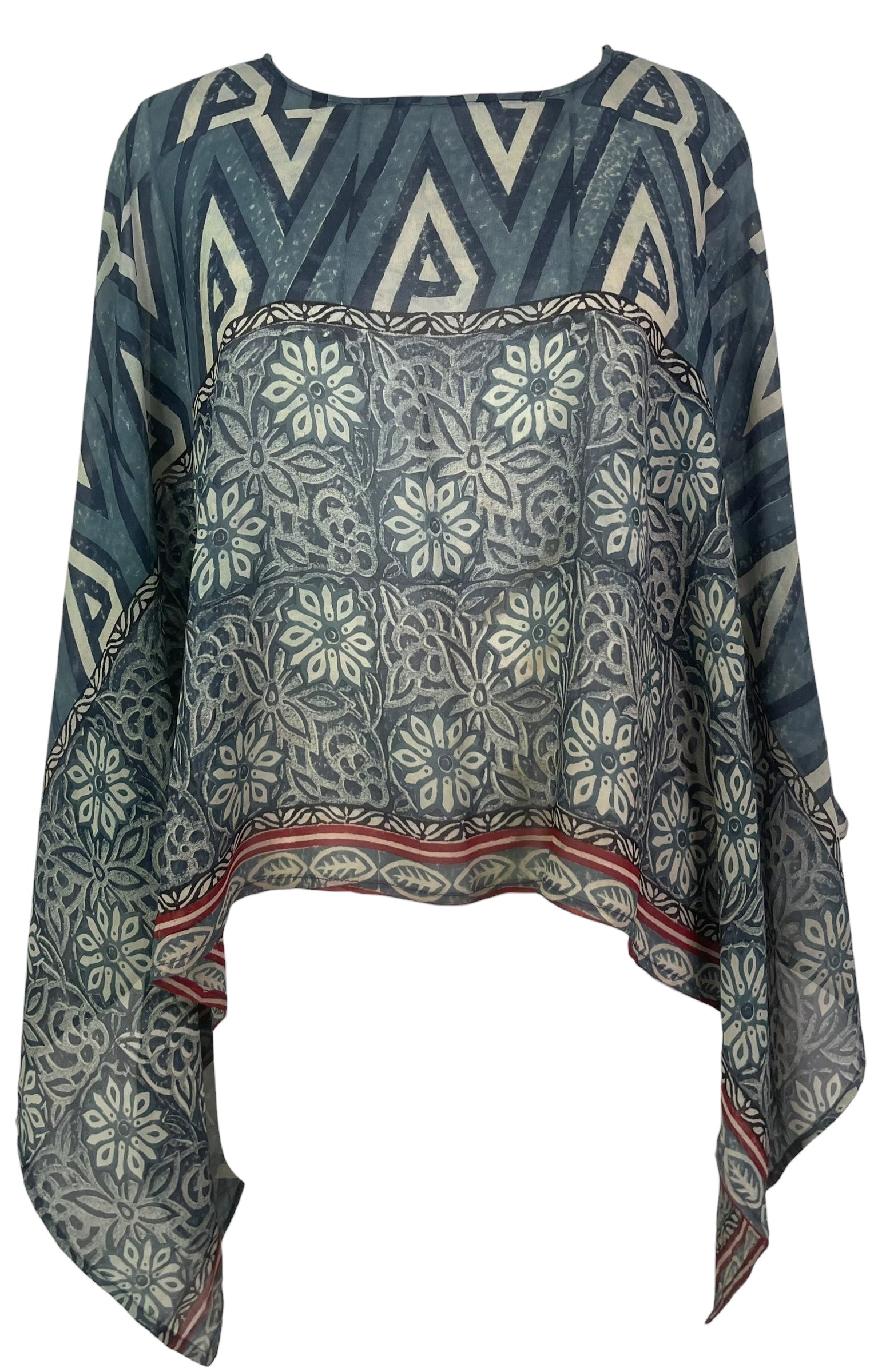 PREVIEW PRG8637 Sheer Pure Silk Wabi Sabi Capelet Poncho by FEBRUARY2026 – Handmade ethical Poncho from sariKNOTsari using upcycled silk. Designed in Canada for travel and slow fashion, loved from Toronto to LA to Sydney.