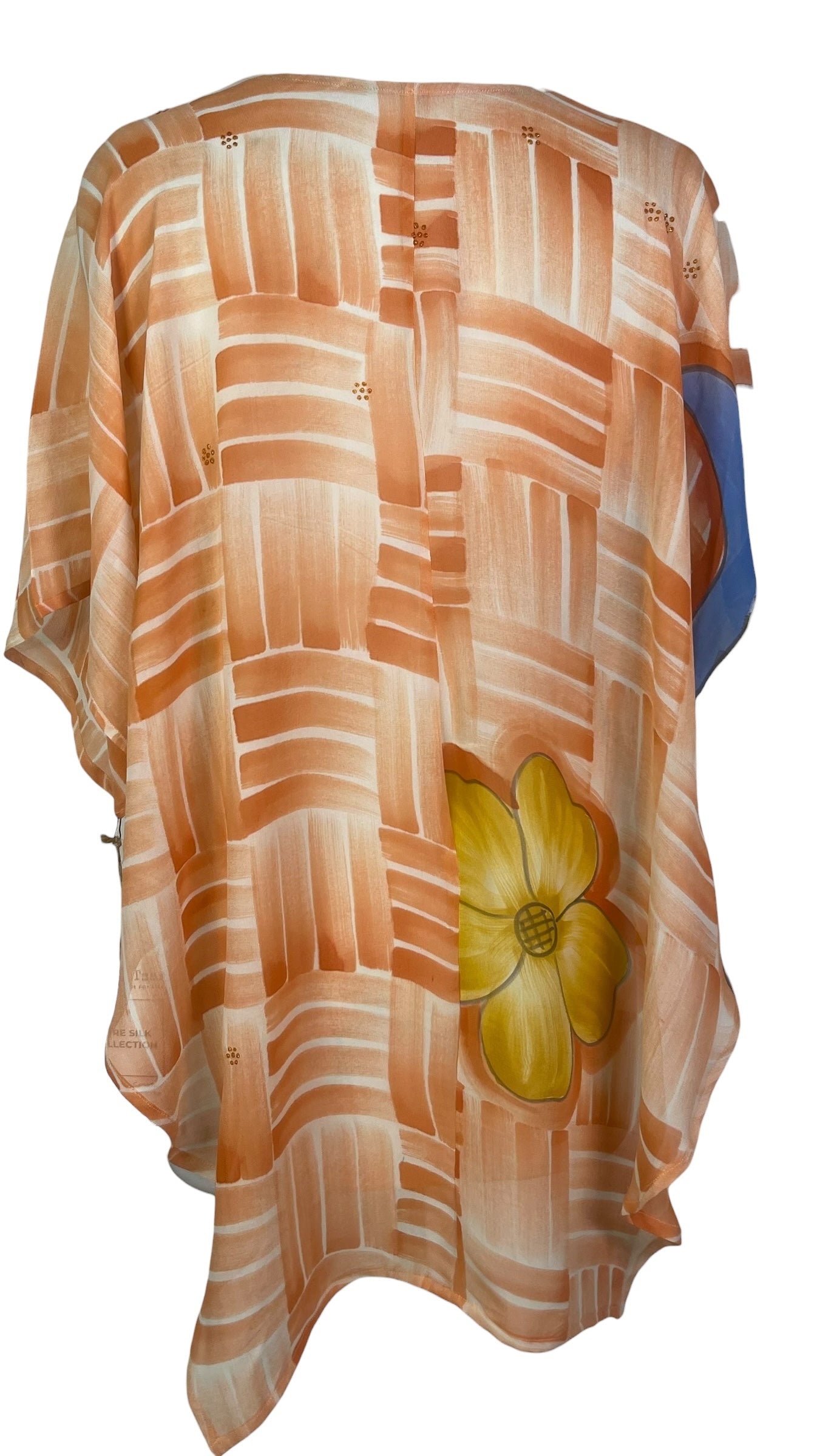 PREVIEW PRG8601 Sheer Avatar Pure Silk Waterfall Top by FEBRUARY2026 – Handmade ethical Waterfall Top from sariKNOTsari using upcycled silk. Designed in Canada for travel and slow fashion, loved from Toronto to LA to Sydney.