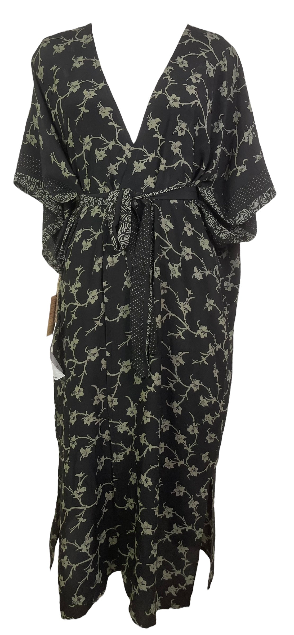 PRC7660 Wabi Sabi Pure Silk Kimono Sleeved Duster with Belt