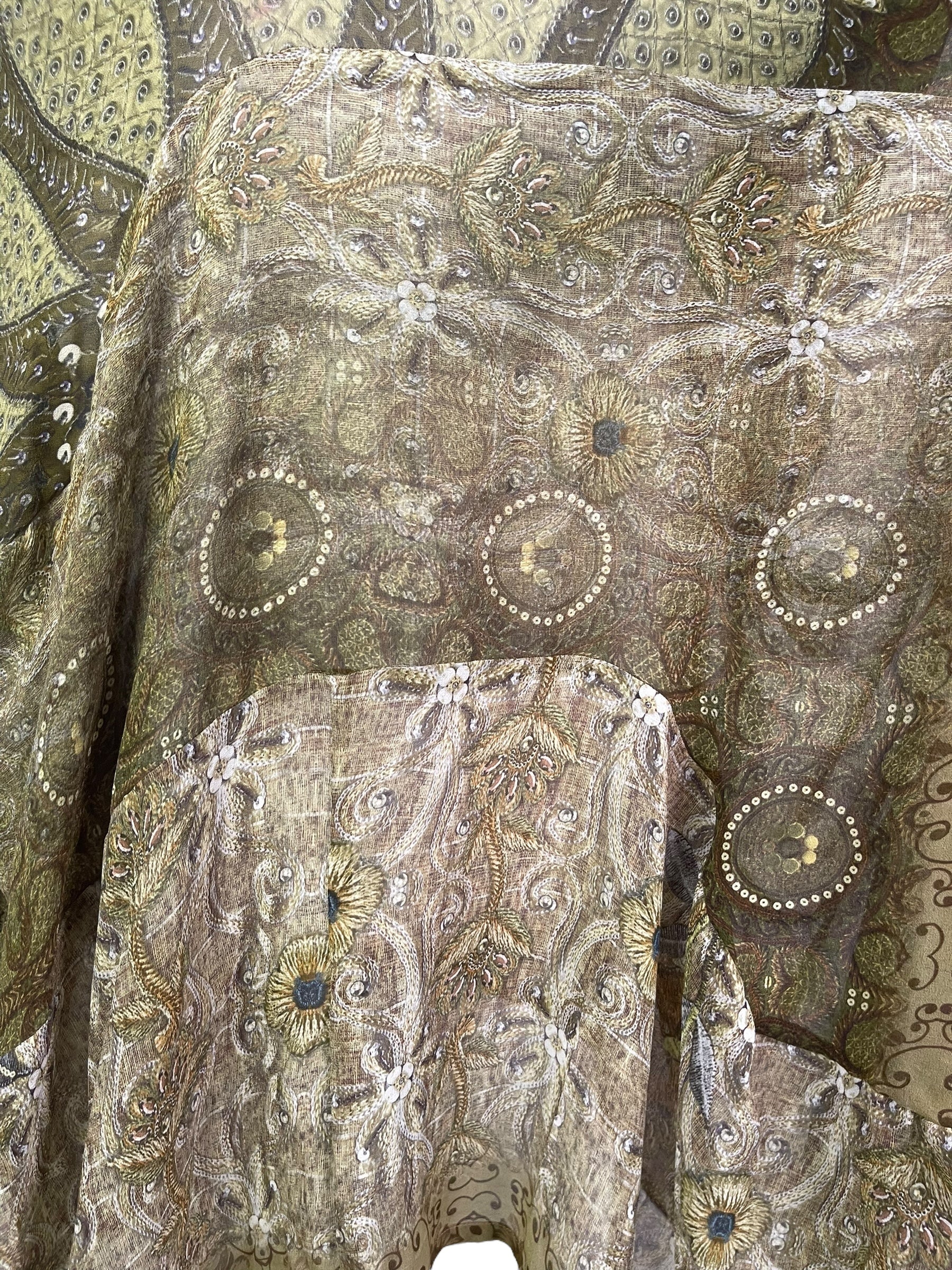 PRG7899 Sheer Avatar Pure Silk Sculptural Long Tunic Dress