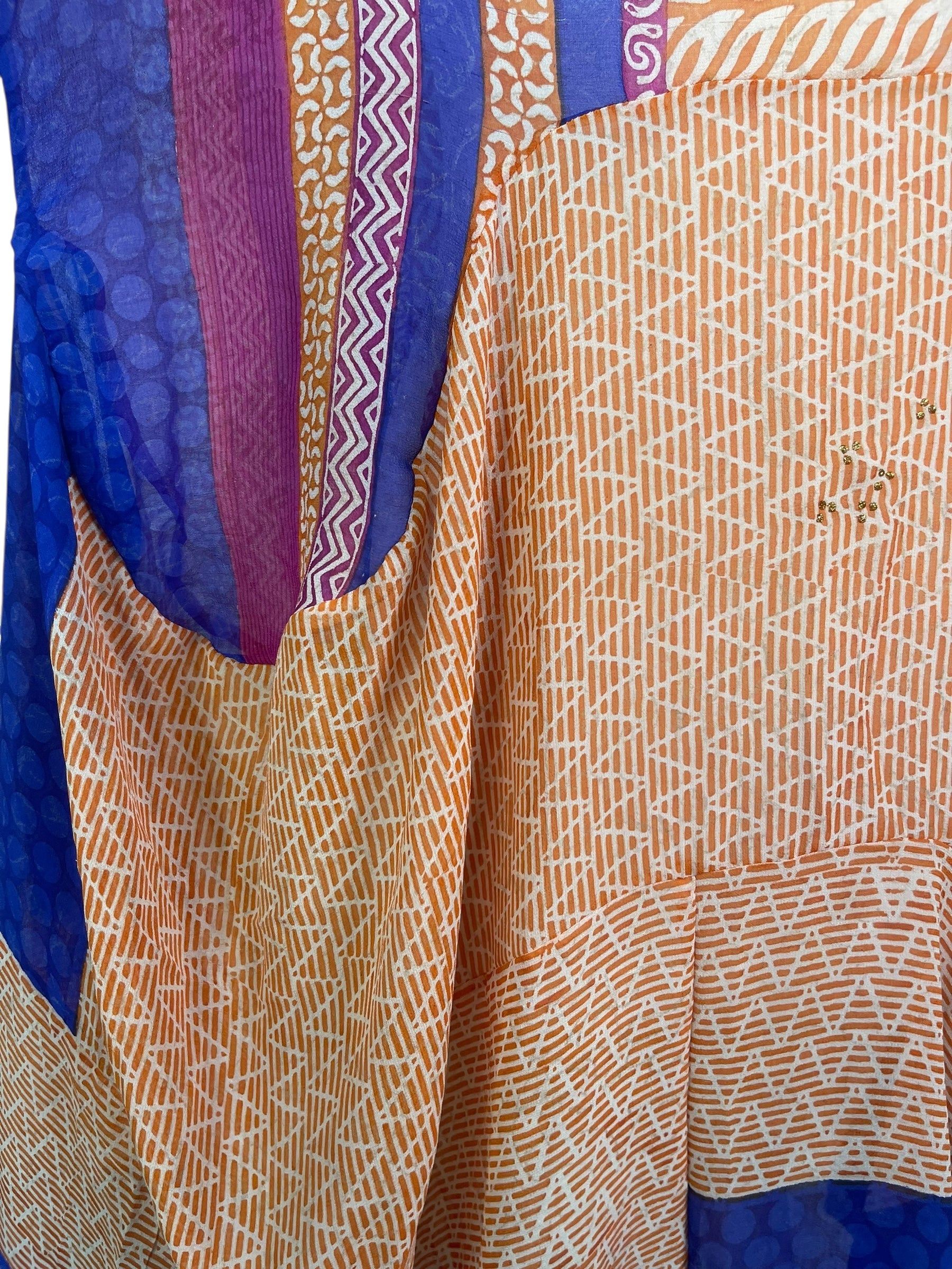 PRG7999 Sheer Wabi Sabi Sculptural Silk Long Tunic Dress