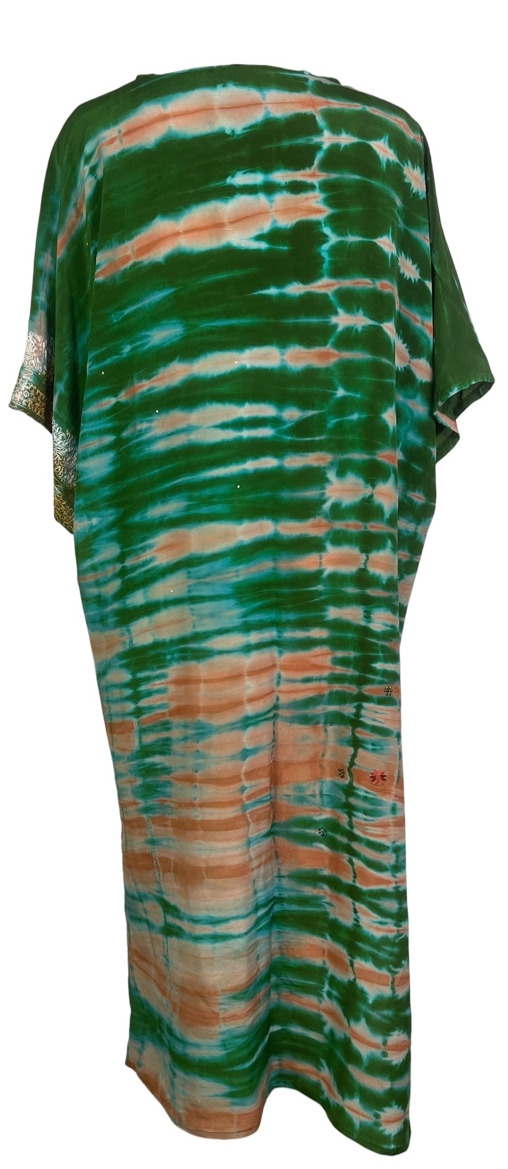 PRC8555 Avatar Long Pure Silk Kimono Sleeved Duster with Belt