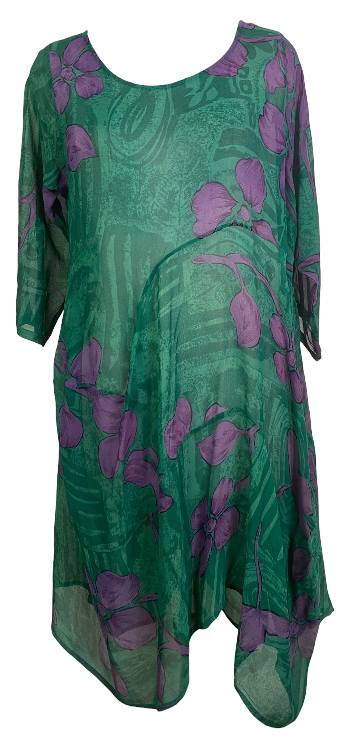 PRG8923 Sheer Wabi Sabi Sculptural Silk Long Tunic Dress by 15 FEBRUARY 2026 – Handmade ethical Sculptural Dress from sariKNOTsari using upcycled silk. Designed in Canada for travel and slow fashion, loved from Toronto to LA to Sydney.