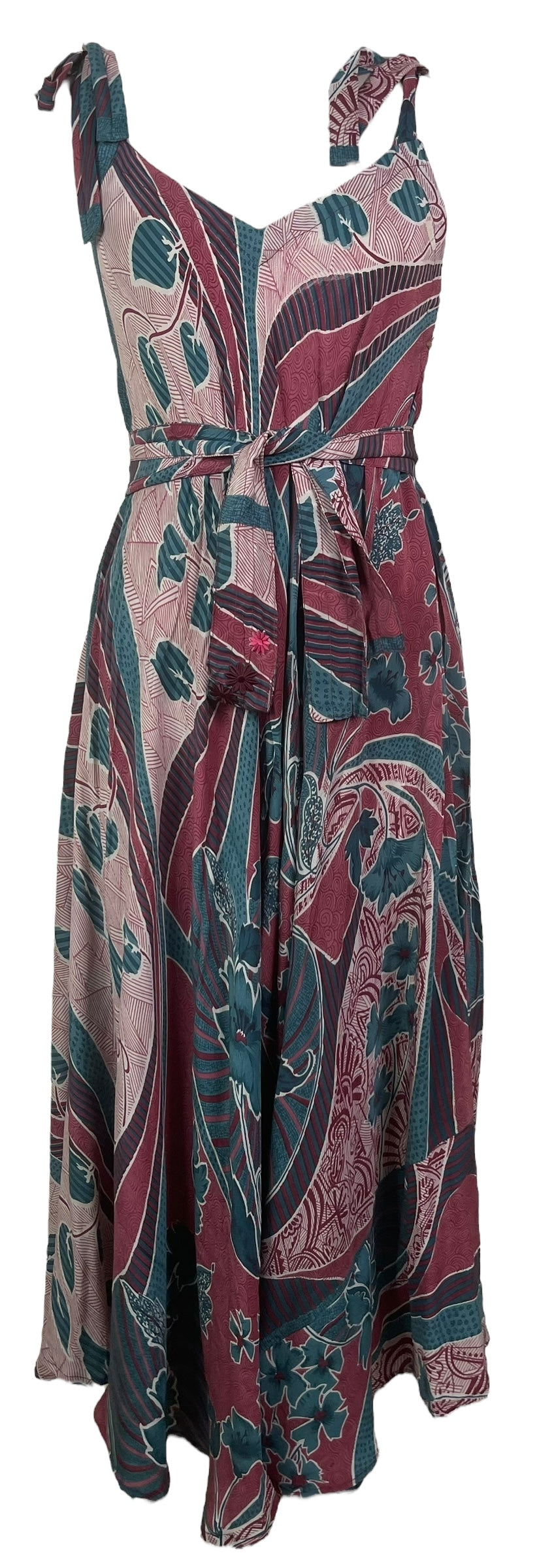 PRC7689 Wabi Sabi Pure Silk Maxi Dress with Belt