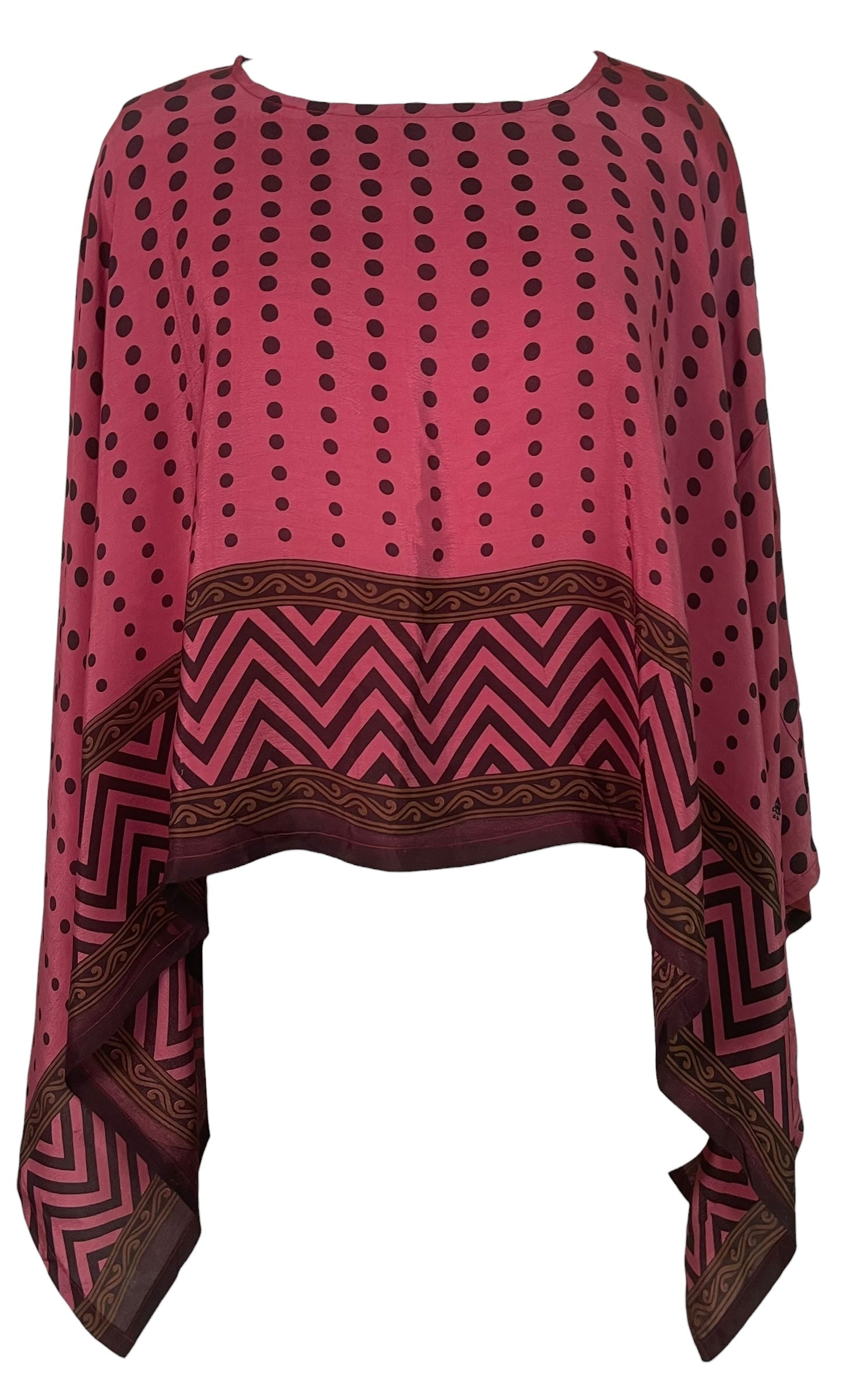 PREVIEW PRC8683 Avatar Pure Silk Capelet Poncho by MARCH2026 – Handmade ethical Poncho from sariKNOTsari using upcycled silk. Designed in Canada for travel and slow fashion, loved from Toronto to LA to Sydney.