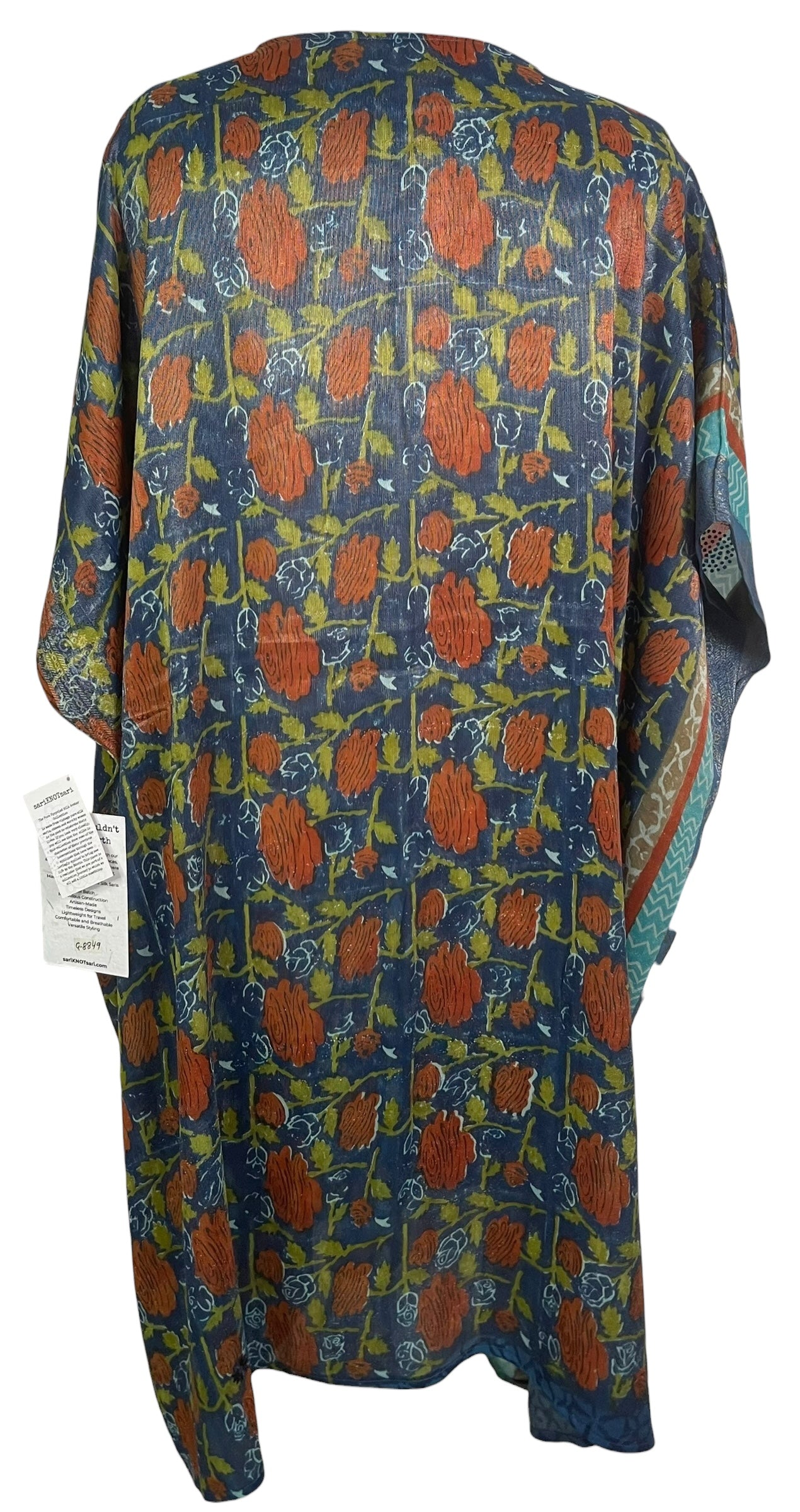 PRG8849 Sheer Wabi Sabi Pure Silk Midi Length Kaftan