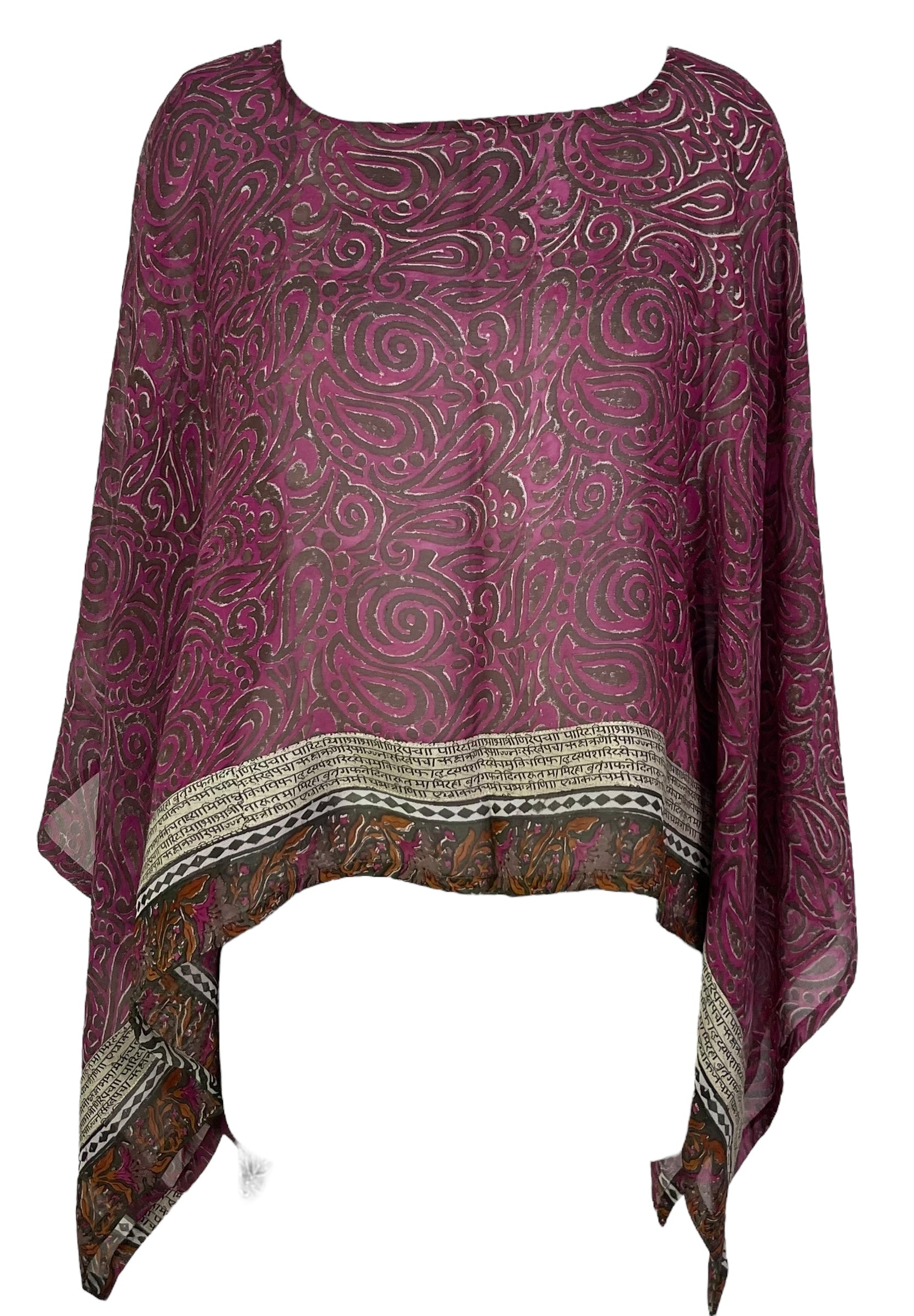 PRG7049 Sheer Avatar Pure Silk Capelet Poncho