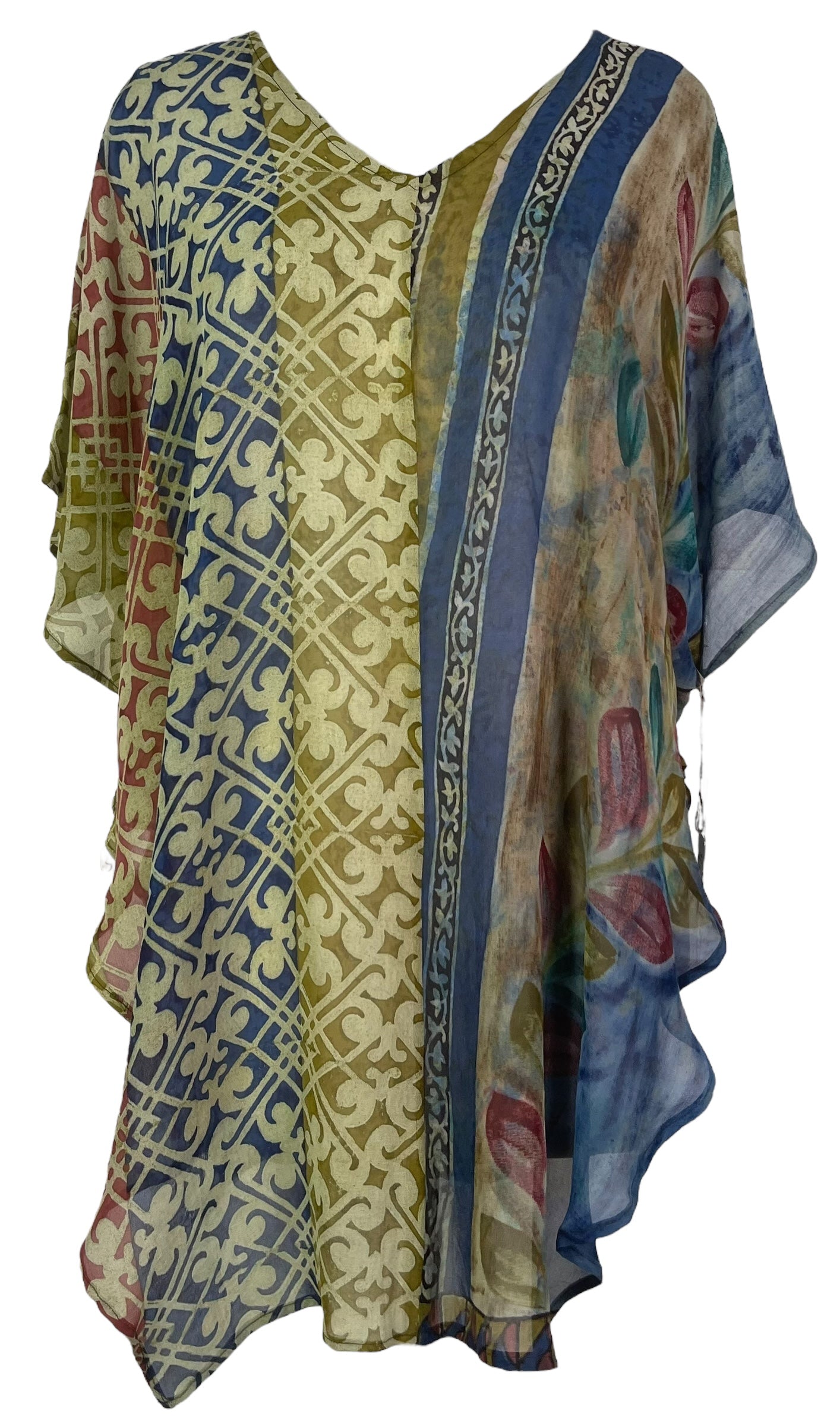 PRG7586 Sheer Avatar Pure Silk Waterfall Top