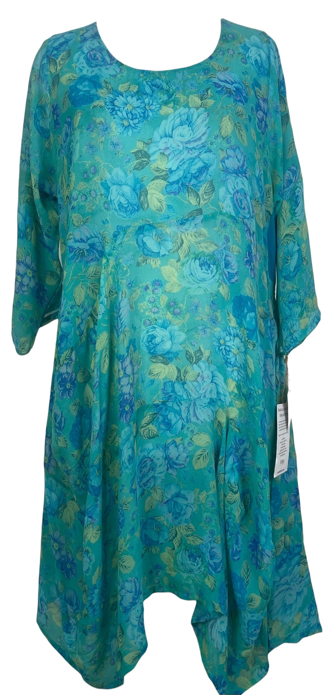 PREVIEW PRG8439 Sheer Avatar Pure Silk Sculptural Long Tunic Dress by FEBRUARY2026 – Handmade ethical Sculptural Dress from sariKNOTsari using upcycled silk. Designed in Canada for travel and slow fashion, loved from Toronto to LA to Sydney.